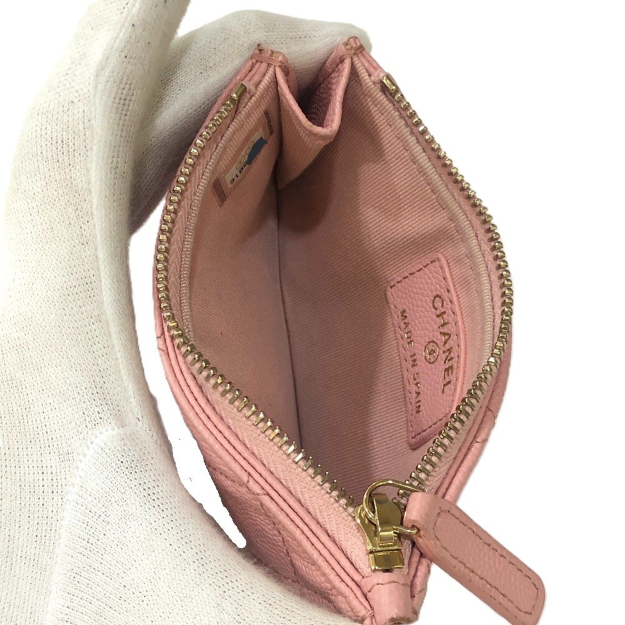 Chanel Pink Grained Calfskin Coin Purse/Coin Case (Pre-Owned)