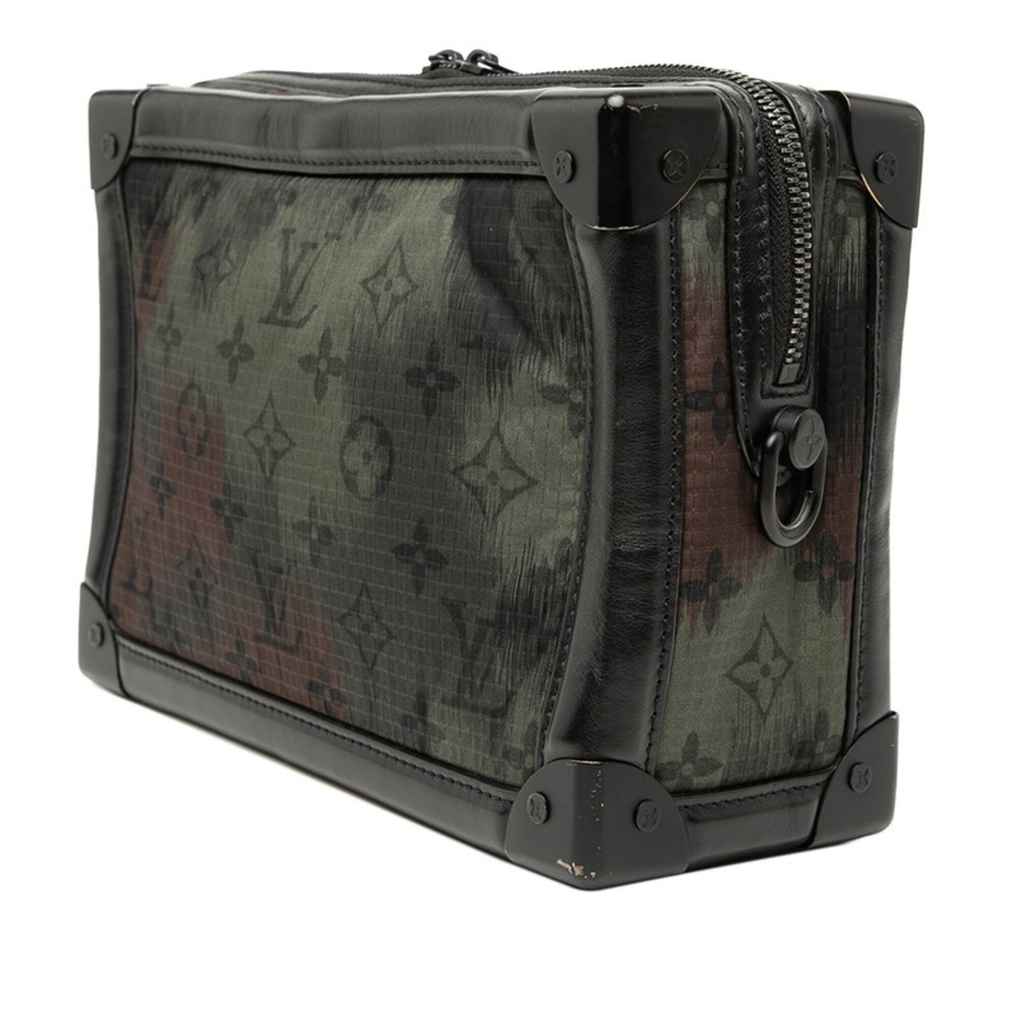 Louis Vuitton Black Khaki Nylon Leather Shoulder Bag (Pre-Owned)