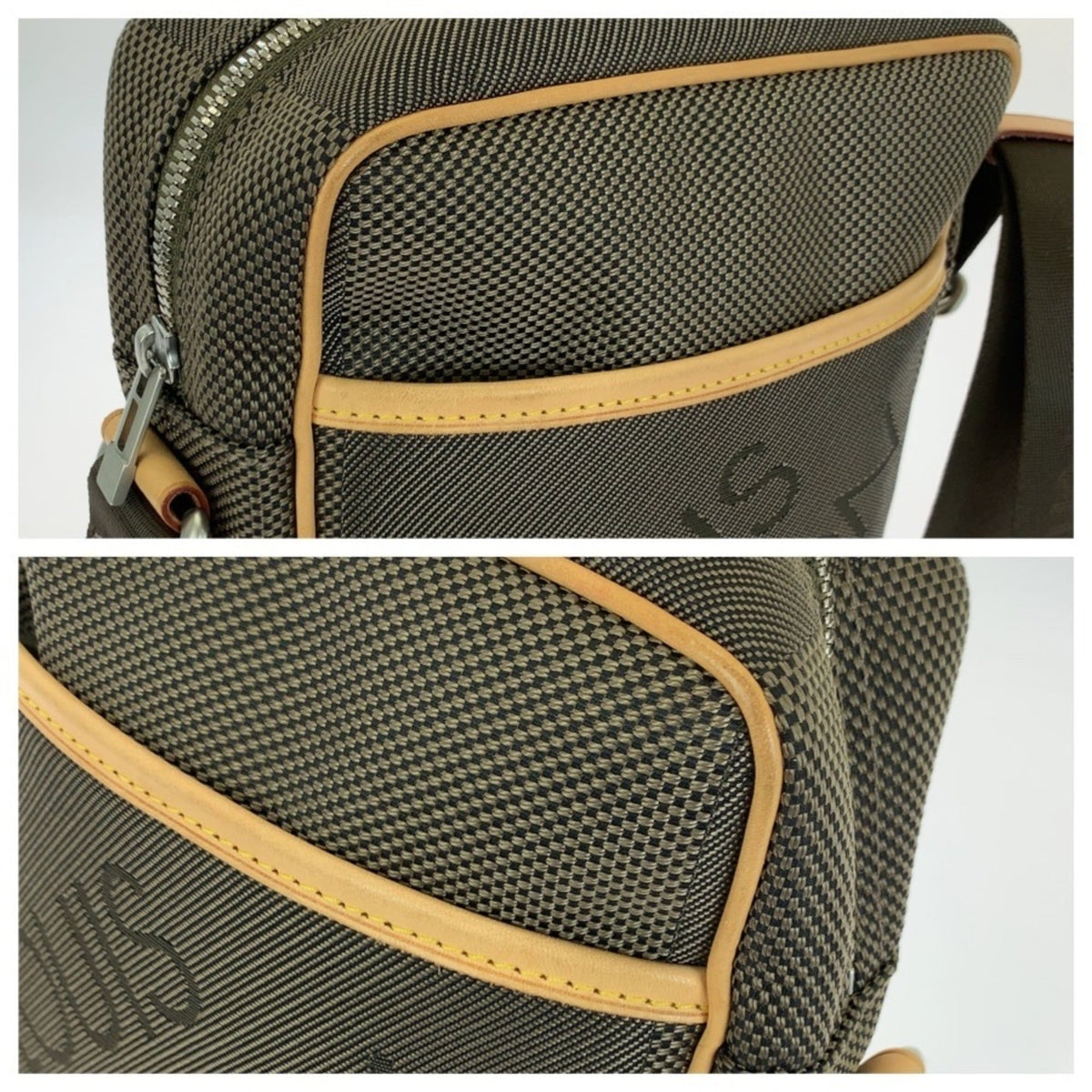 Louis Vuitton Khaki Nylon Leather Shoulder Bag (Pre-Owned)