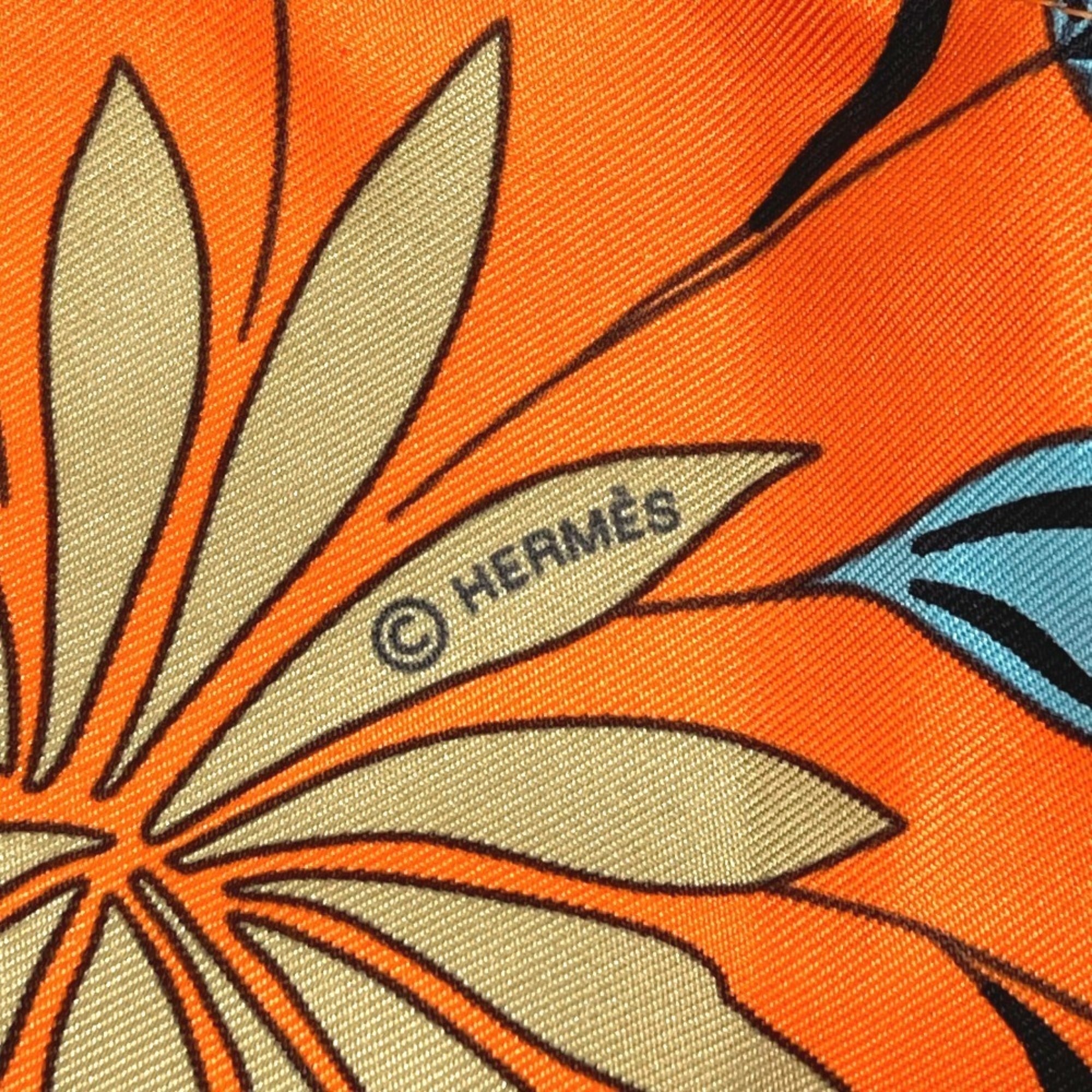 Hermes Orange Silk Pouch (Pre-Owned)