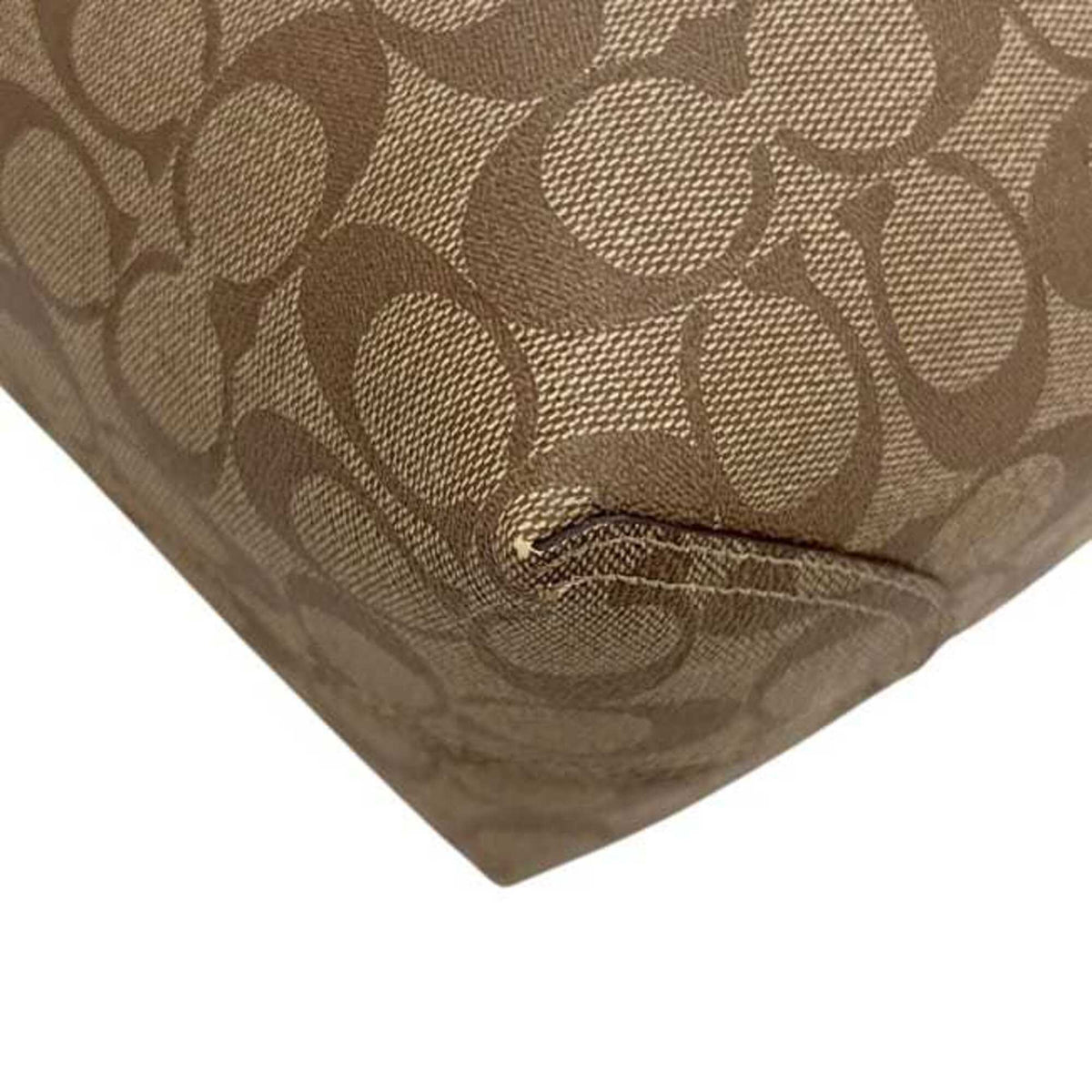 Coach Beige Brown Pvc Pouch Tote Bag (Pre-Owned)