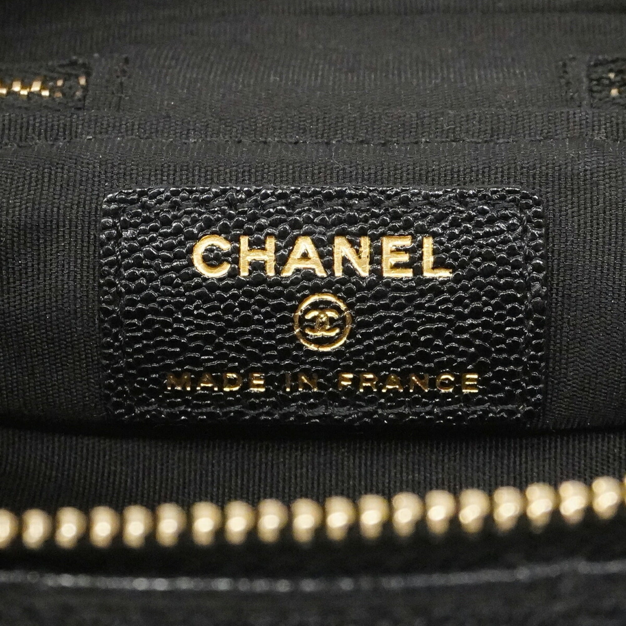 Chanel Black Grained Calfskin Vanity Bag (Pre-Owned)