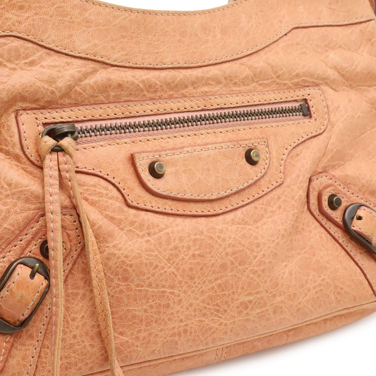 Balenciaga Hip Salmon Pink Leather Clutch Bag Pochette Shoulder Bag (Pre-Owned)