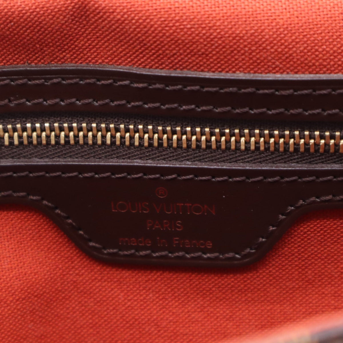 Louis Vuitton Beige Brown Red Color Coated Canvas Leather Handbag (Pre-Owned)