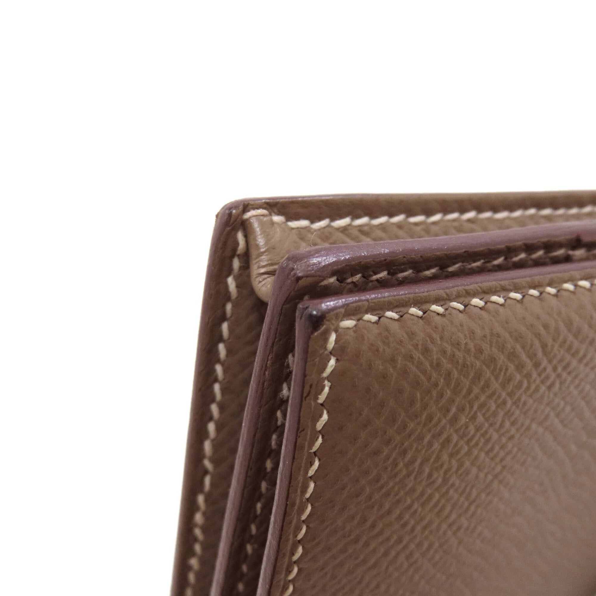 Hermes Etoupe Gray Epsom Leather Long Wallet (Bi-Fold) (Pre-Owned)