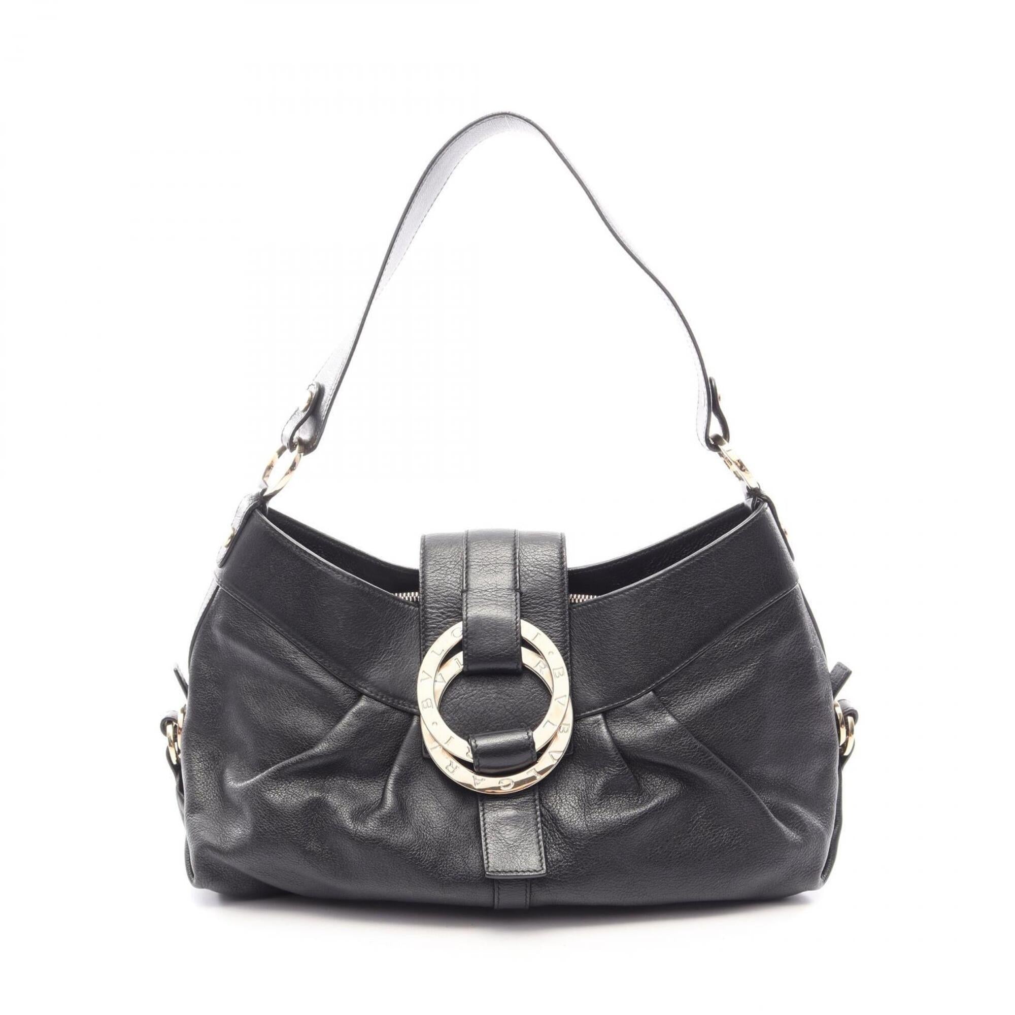 Bvlgari Black Leather Handbag Shoulder Bag (Pre-Owned)