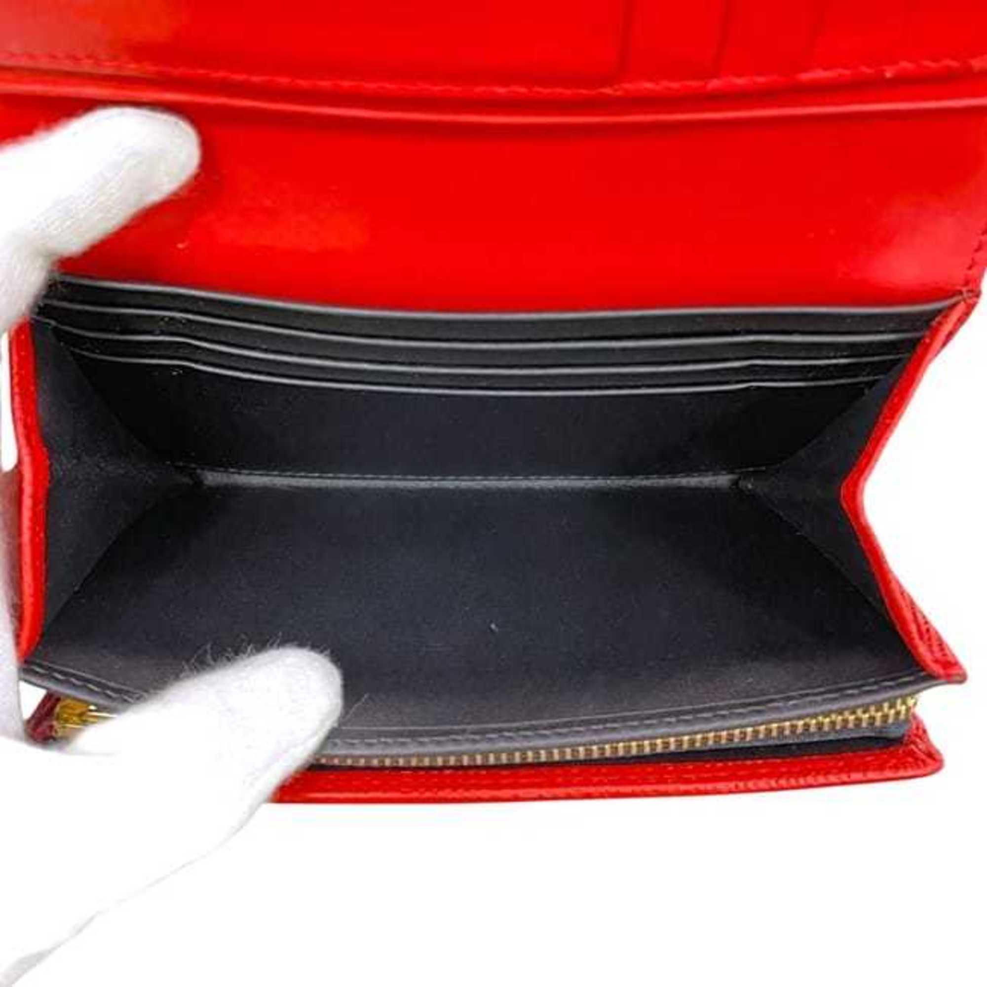 Loewe Red Color Leather Wallet (Bi-Fold) (Pre-Owned)