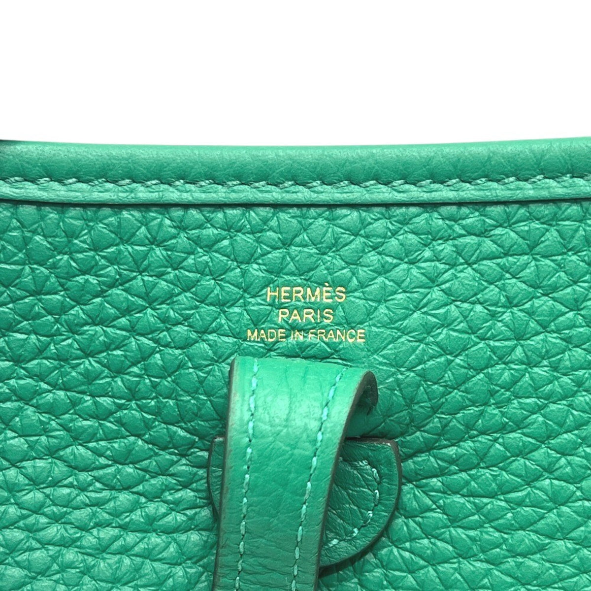 Hermes Green Taurillon Clemence Leather Handbag Shoulder Bag (Pre-Owned)