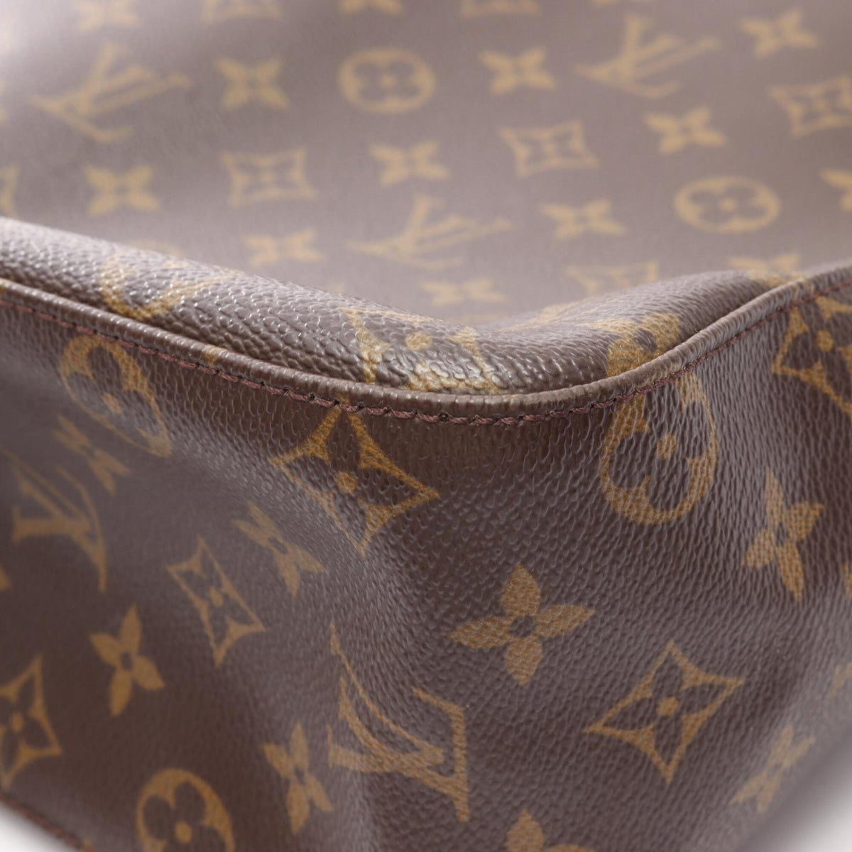 Louis Vuitton Brown Coated Canvas Leather Handbag Shoulder Bag (Pre-Owned)
