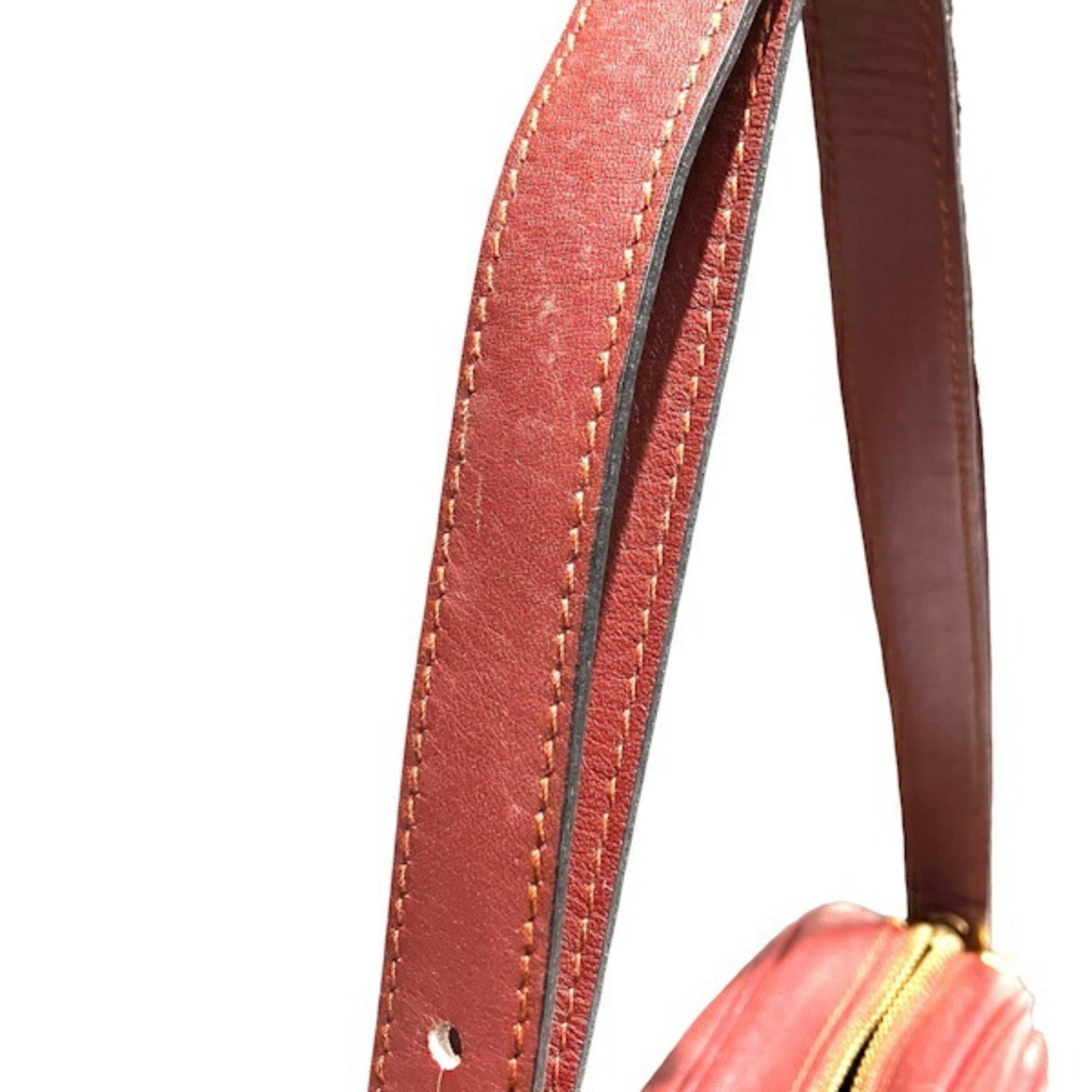 Cartier Must Bordeaux Leather Handbag Shoulder Bag (Pre-Owned)