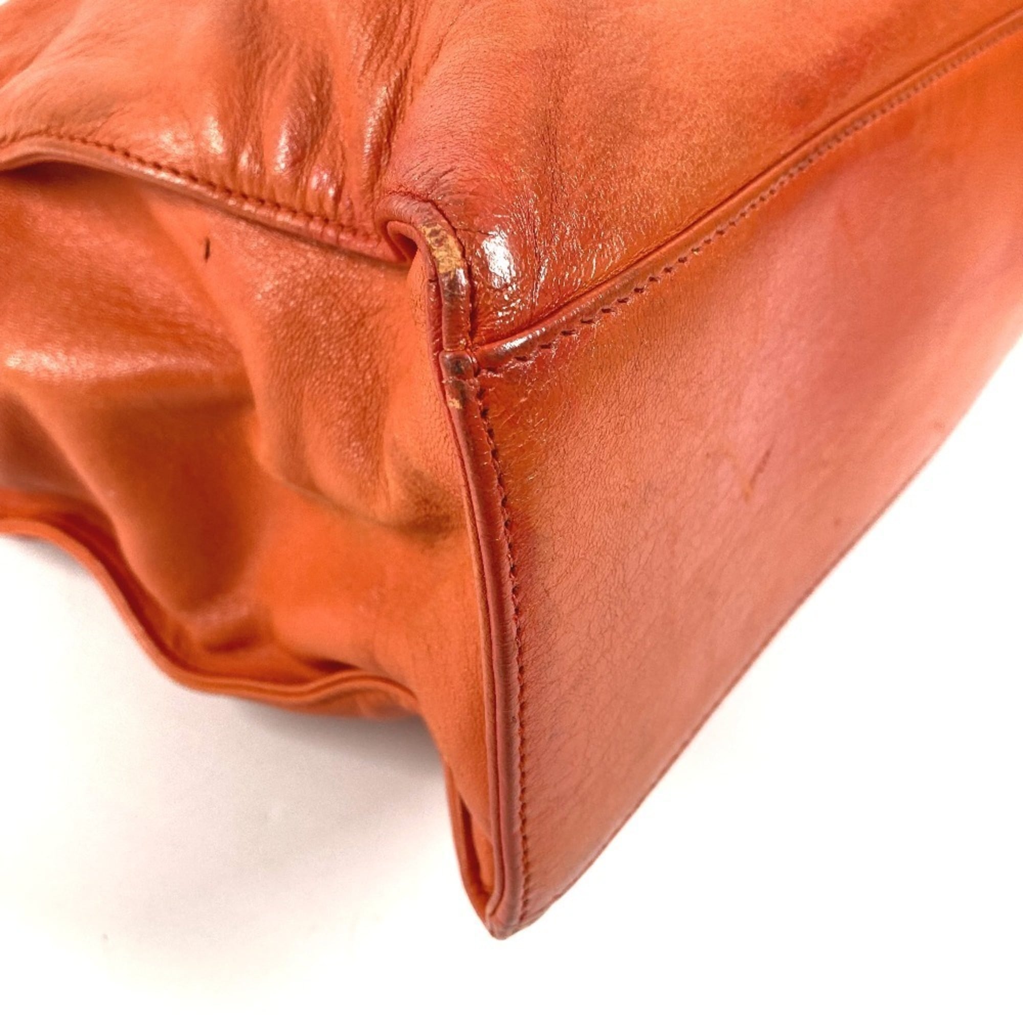 Chanel Orange Leather Shoulder Bag Tote Bag (Pre-Owned)
