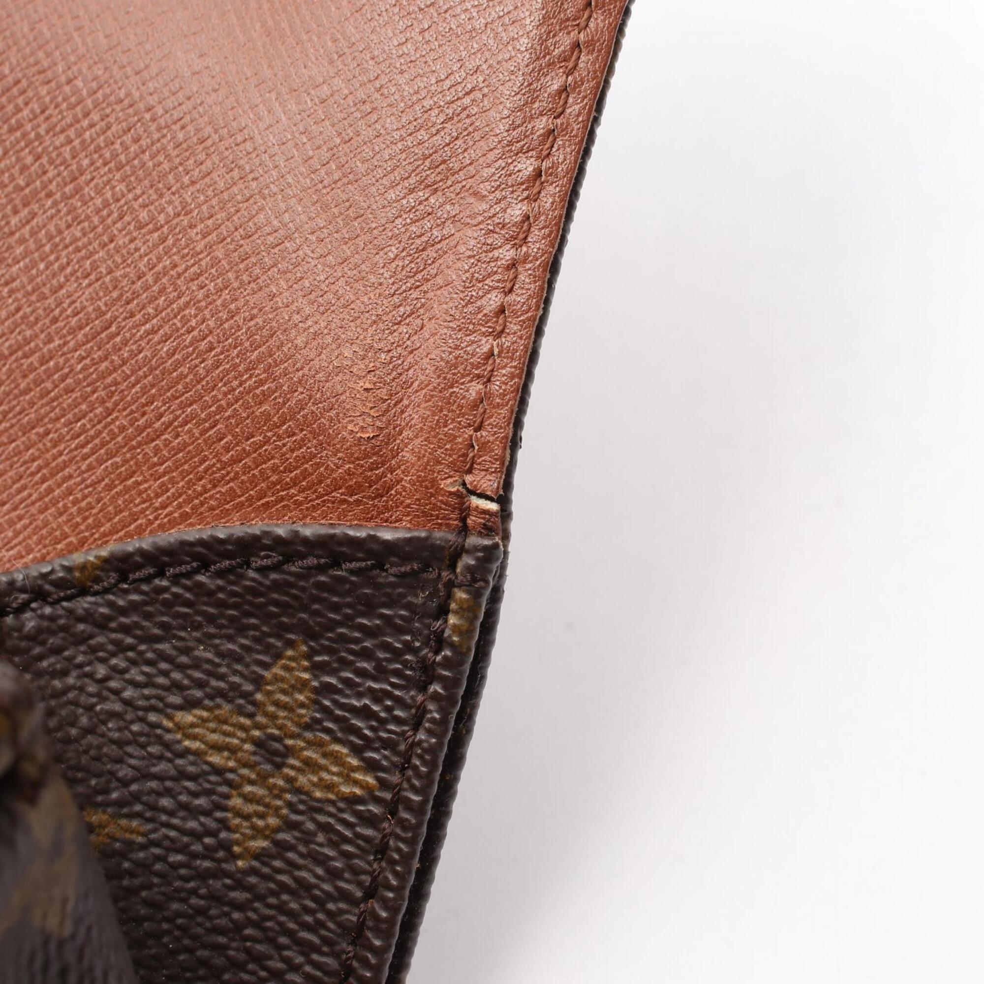 Louis Vuitton Brown Monogram Coated Canvas Leather Handbag Shoulder Bag (Pre-Owned)