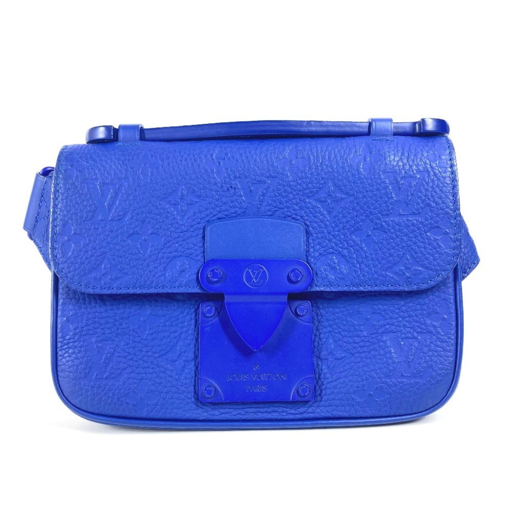 Louis Vuitton Blue Leather Shoulder Bag Sling Bag (Pre-Owned)