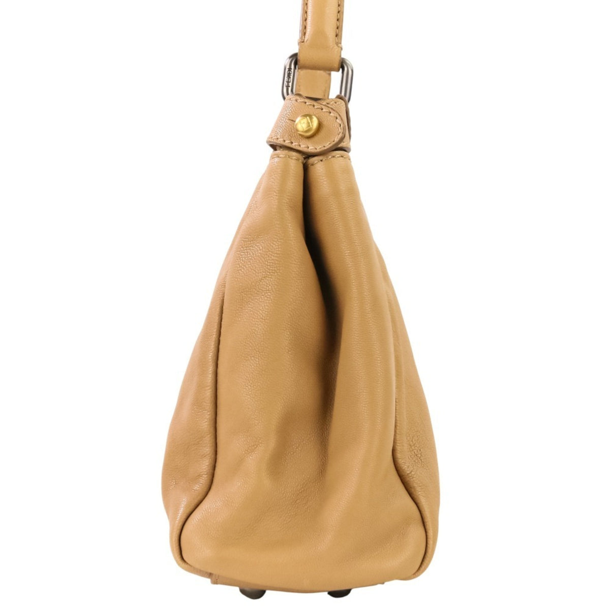 Fendi Peekaboo Beige Brown Handbag Shoulder Bag (Pre-Owned)
