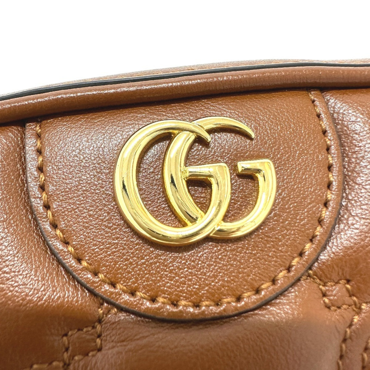 Gucci Brown Leather Shoulder Bag (Pre-Owned)