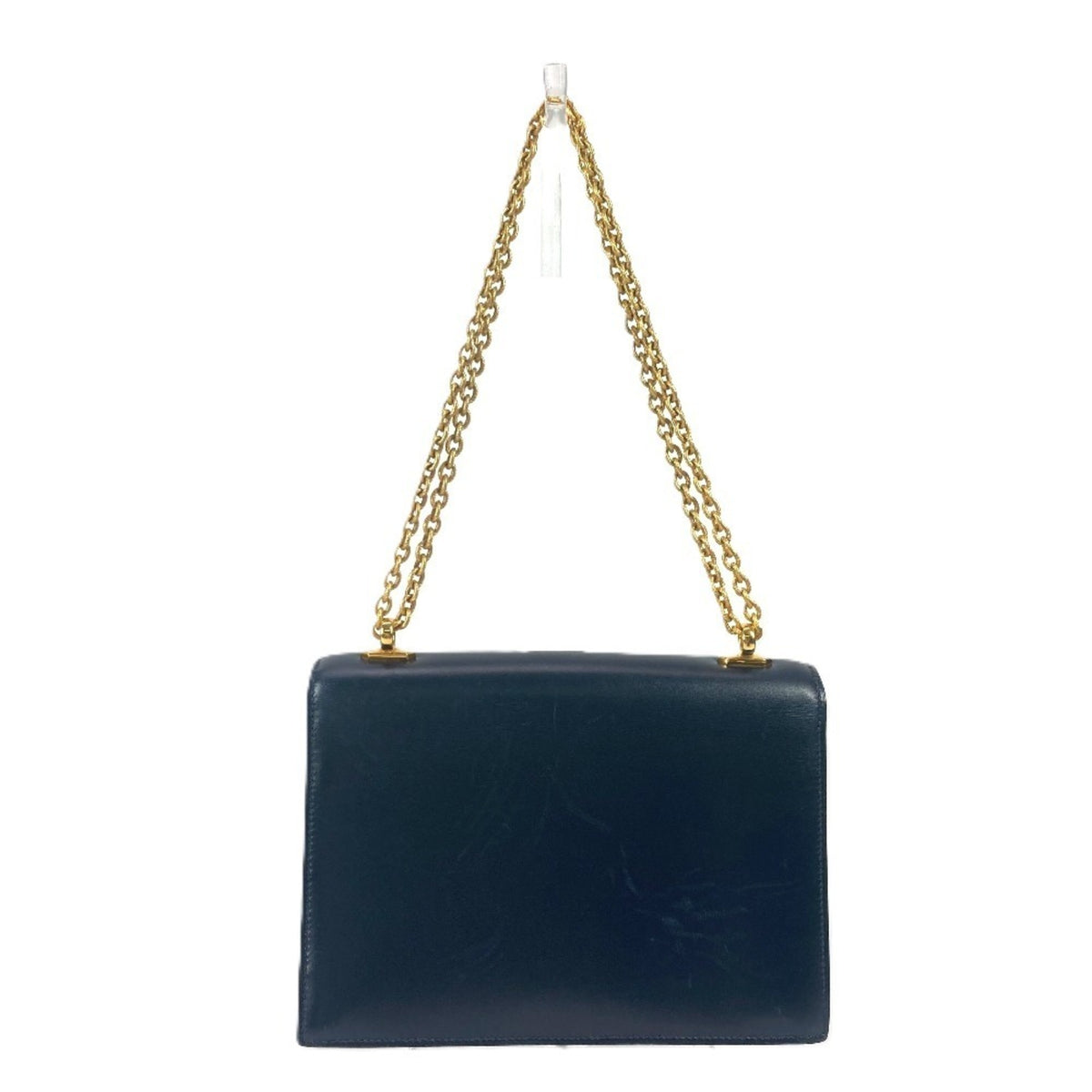 Hermes Navy Box Calf Leather Shoulder Bag (Pre-Owned)