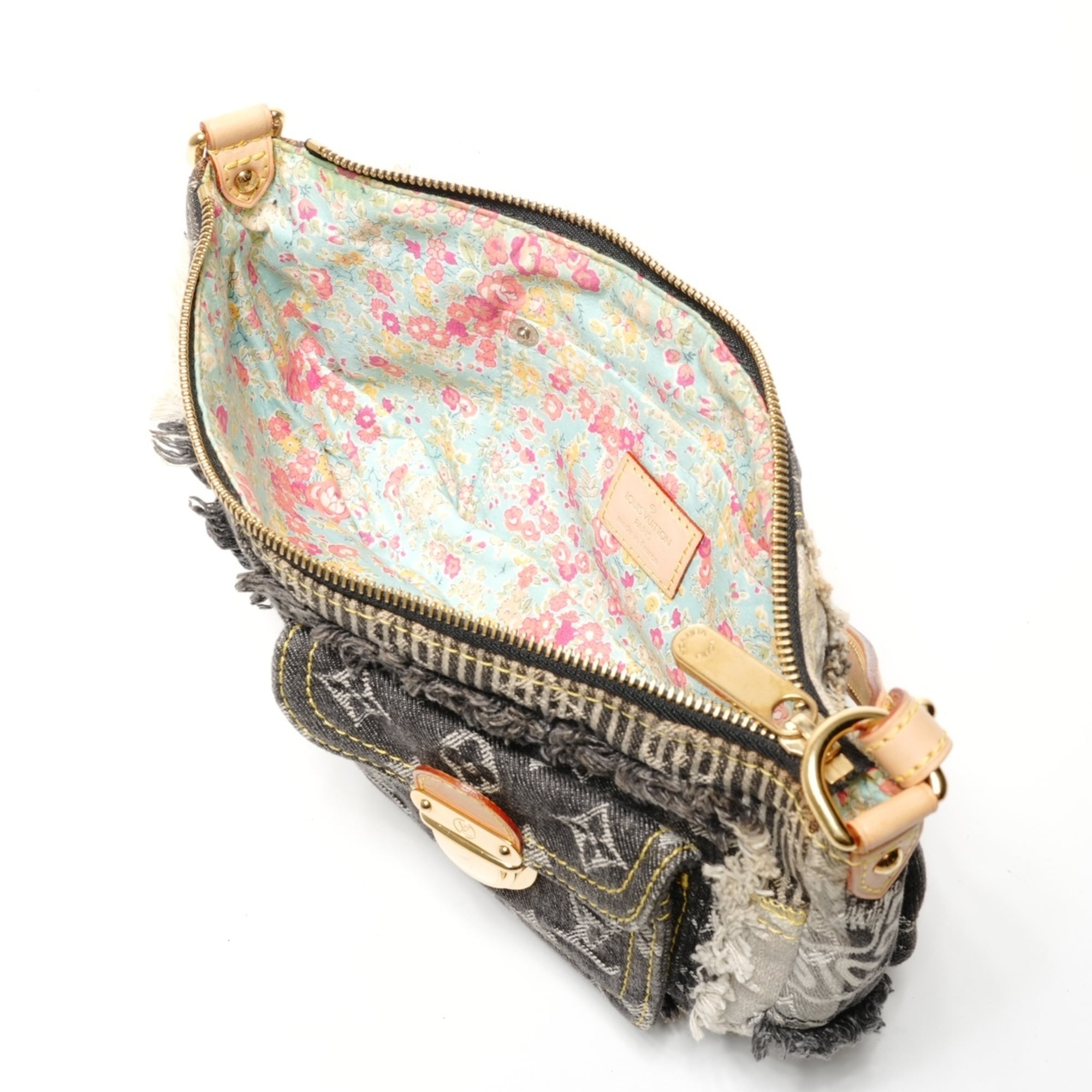 Louis Vuitton Gray Monogram Denim Shoulder Bag (Pre-Owned)