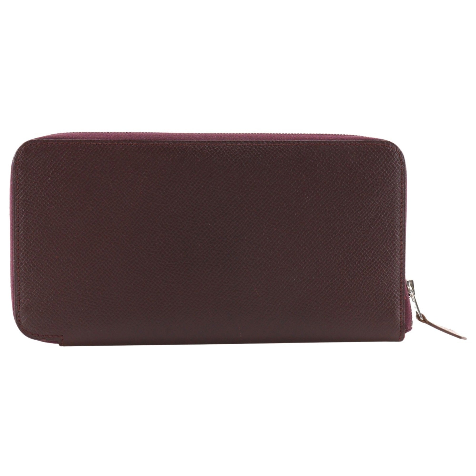 Hermes Red Color Wine Epsom Leather Long Wallet (Bi-Fold) (Pre-Owned)