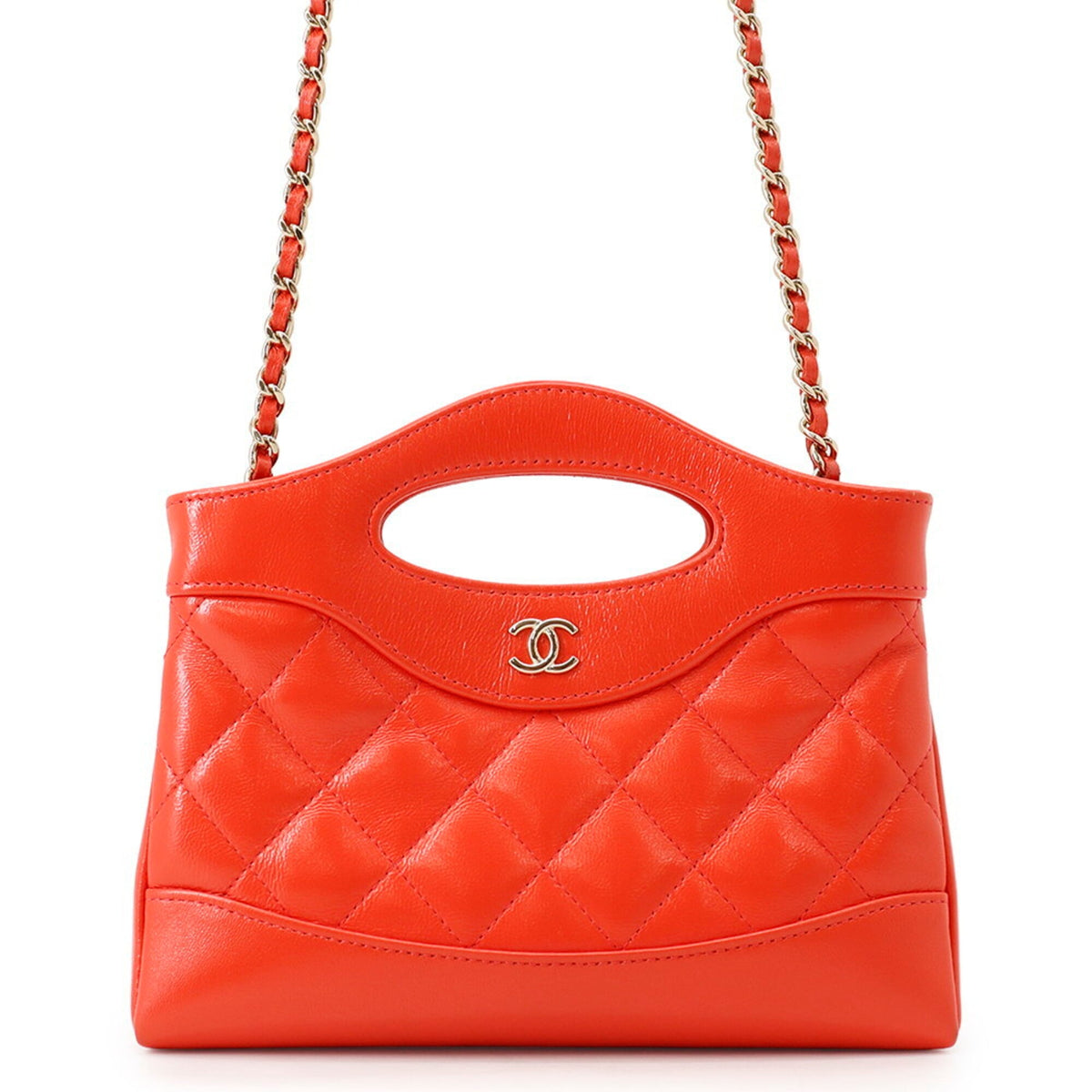 Chanel Matelasse Coral Color Handbag (Pre-Owned)