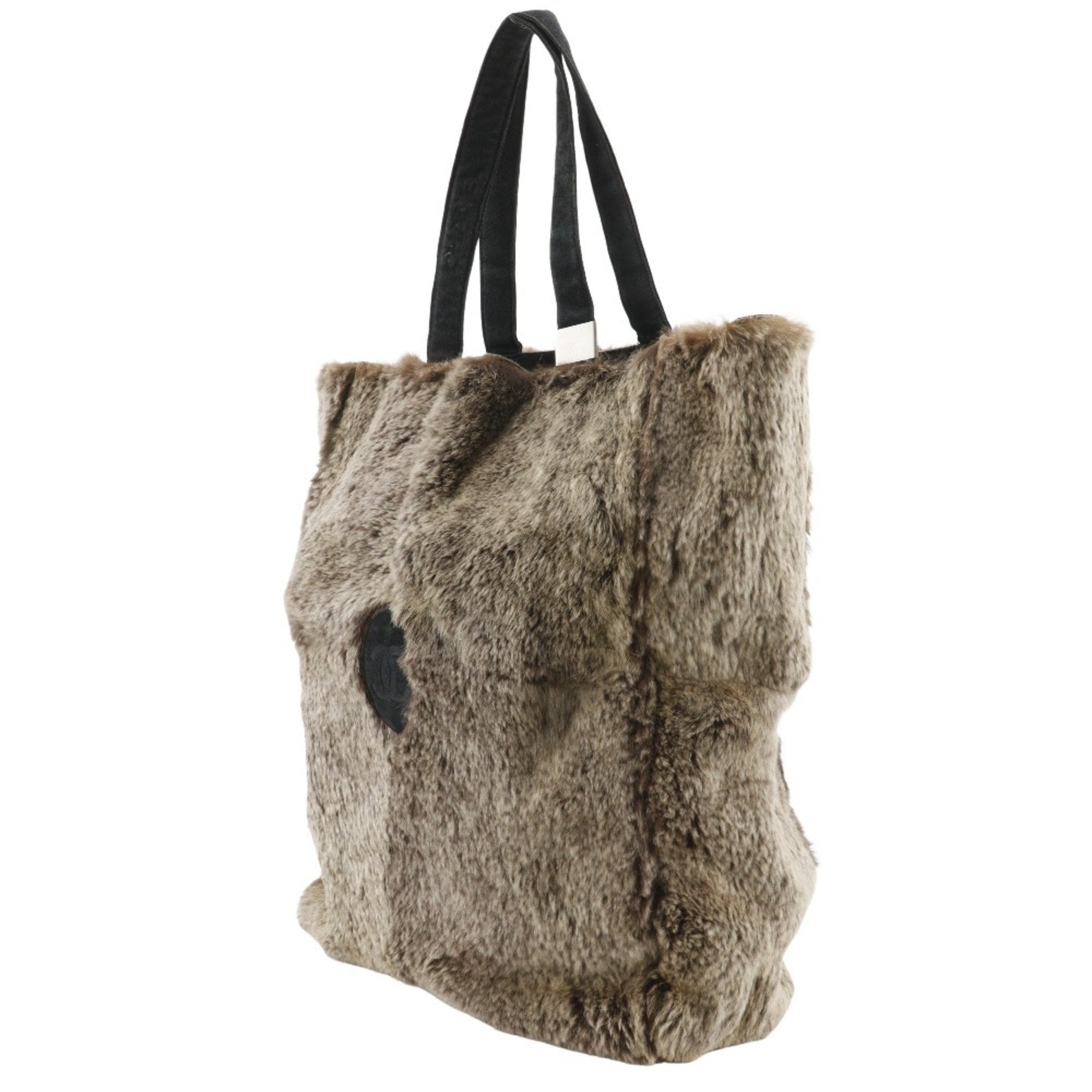 Chanel Brown Fur Handbag Tote Bag (Pre-Owned)
