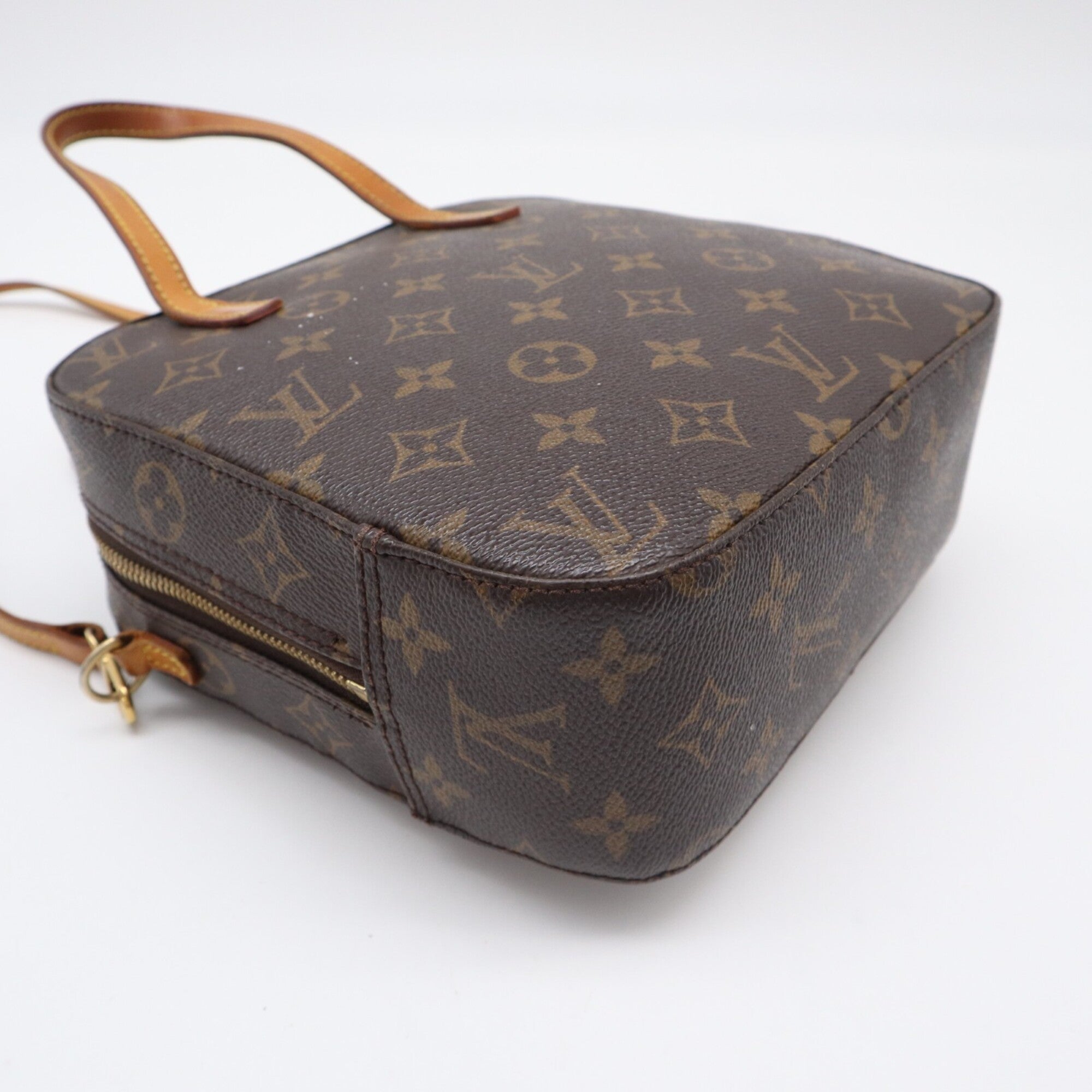 Louis Vuitton Monogram Beige Brown Coated Canvas Leather Handbag (Pre-Owned)
