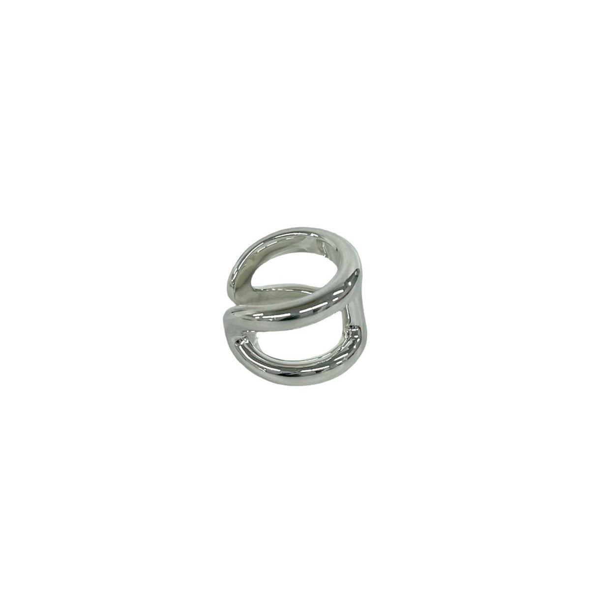 Hermes Silver Silver 925 Band Ring (Pre-Owned)