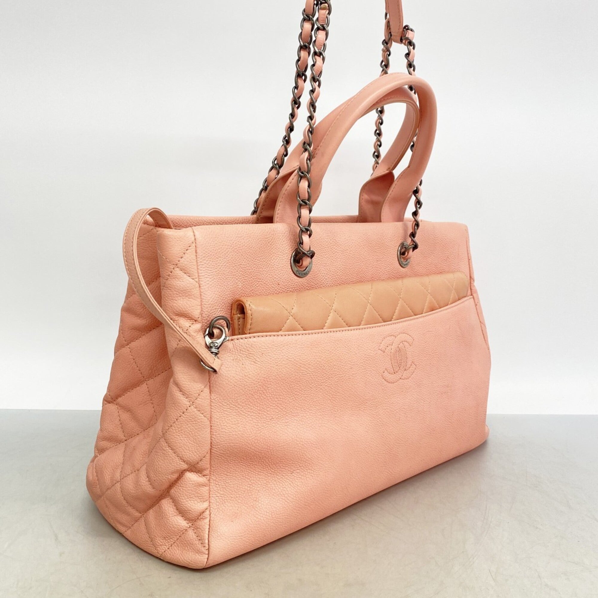 Chanel Pink Grained Calfskin Tote Bag (Pre-Owned)
