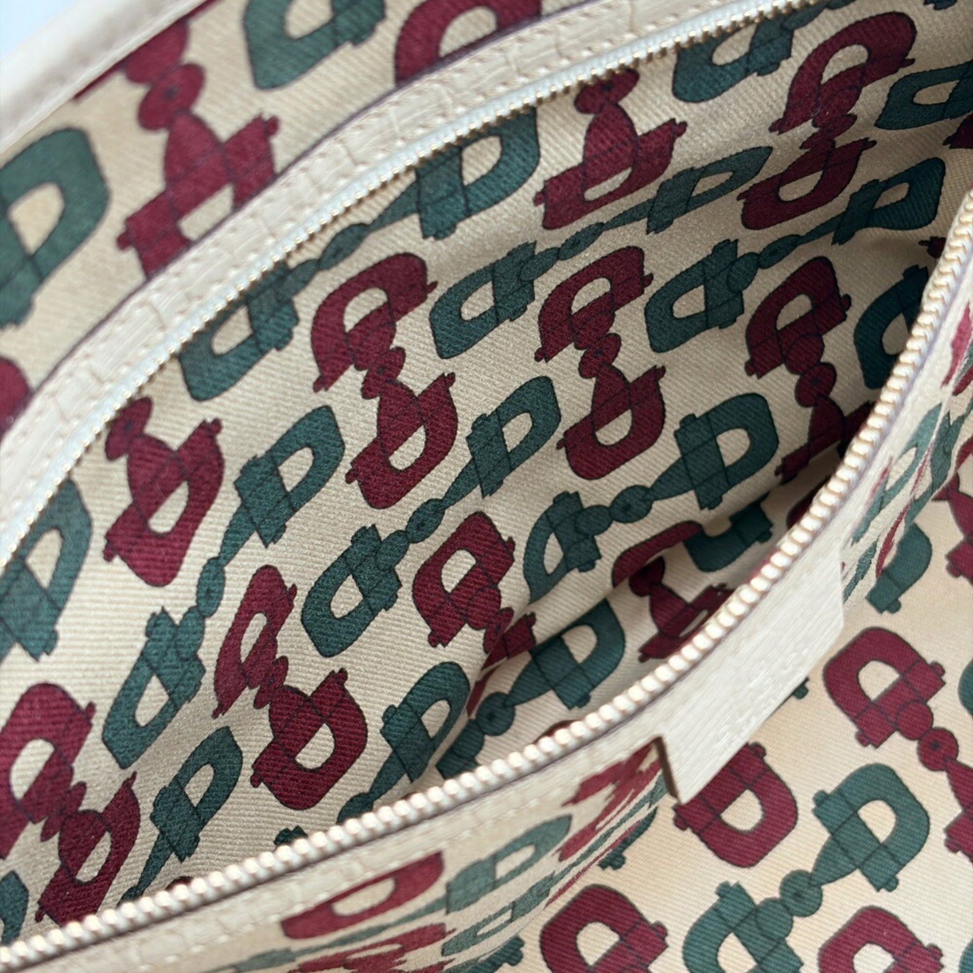 Gucci Ivory Gg Canvas Leather Tote Bag (Pre-Owned)