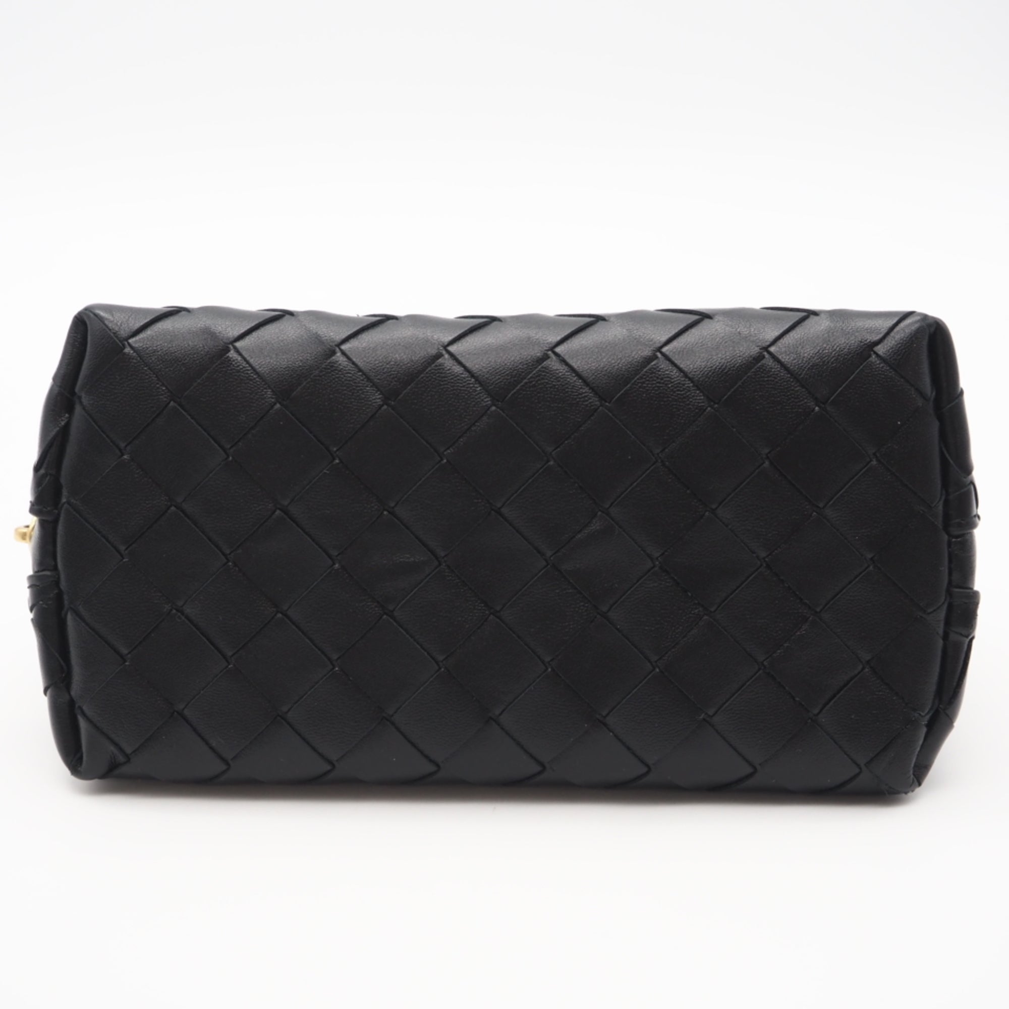 Bottega Veneta Black Intrecciato Leather Pouch (Pre-Owned)