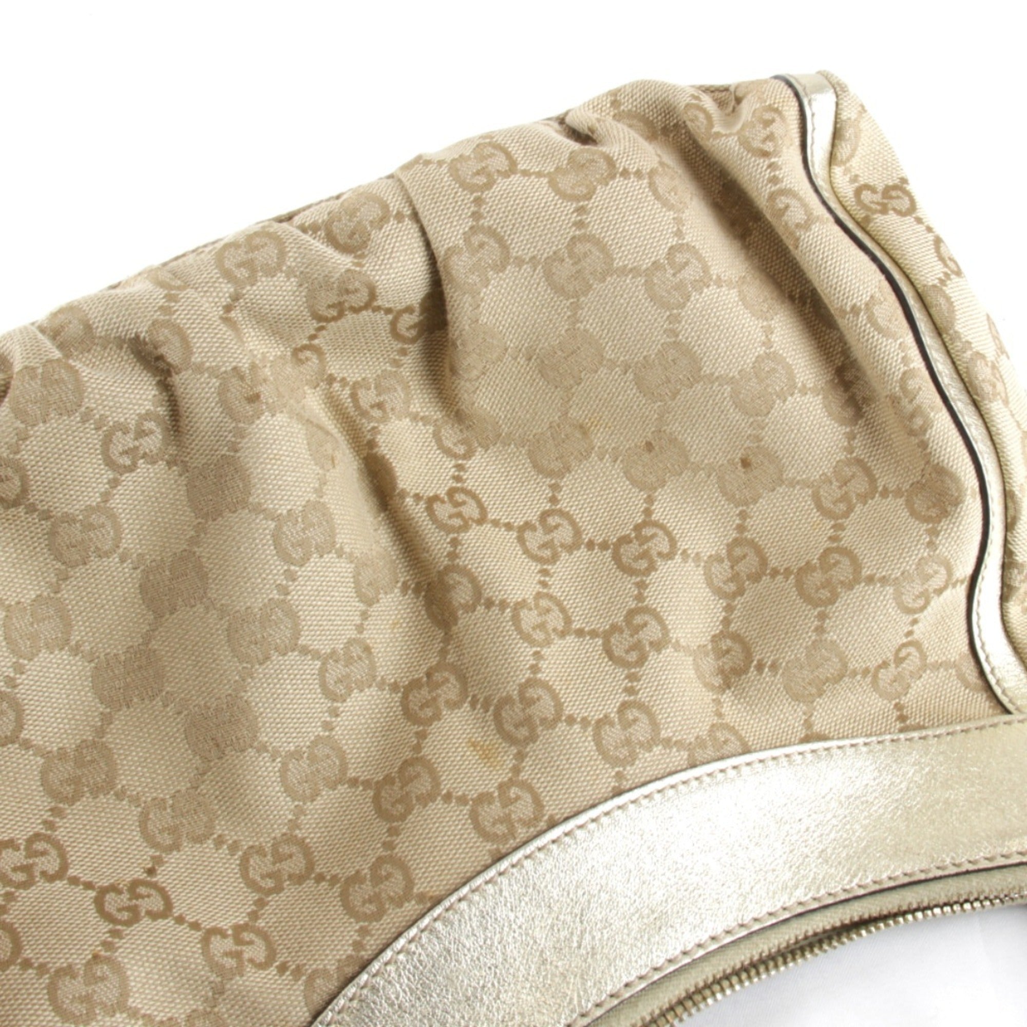 Gucci Gold Gg Canvas Handbag (Pre-Owned)