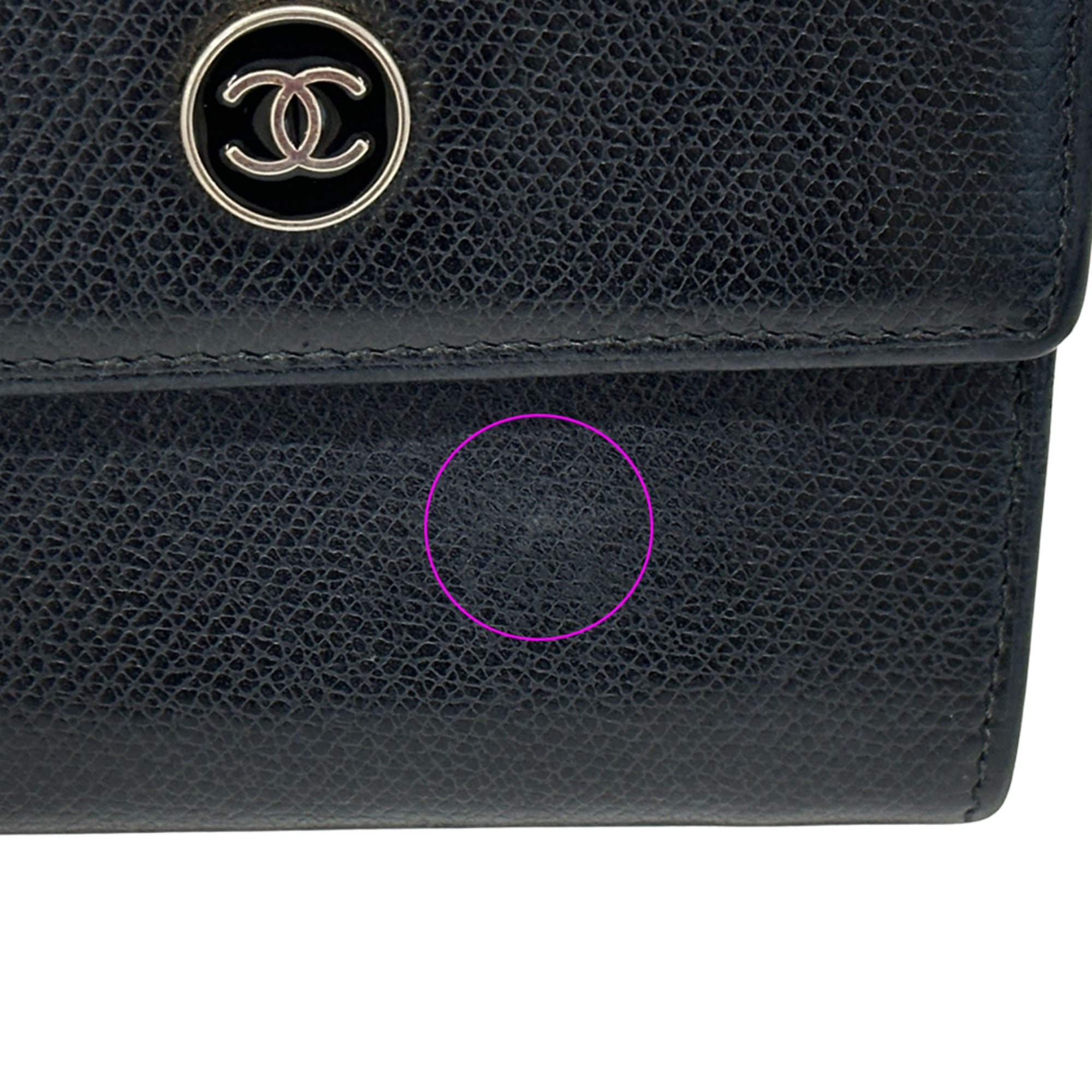 Chanel Black Leather Wallet (Bi-Fold) (Pre-Owned)