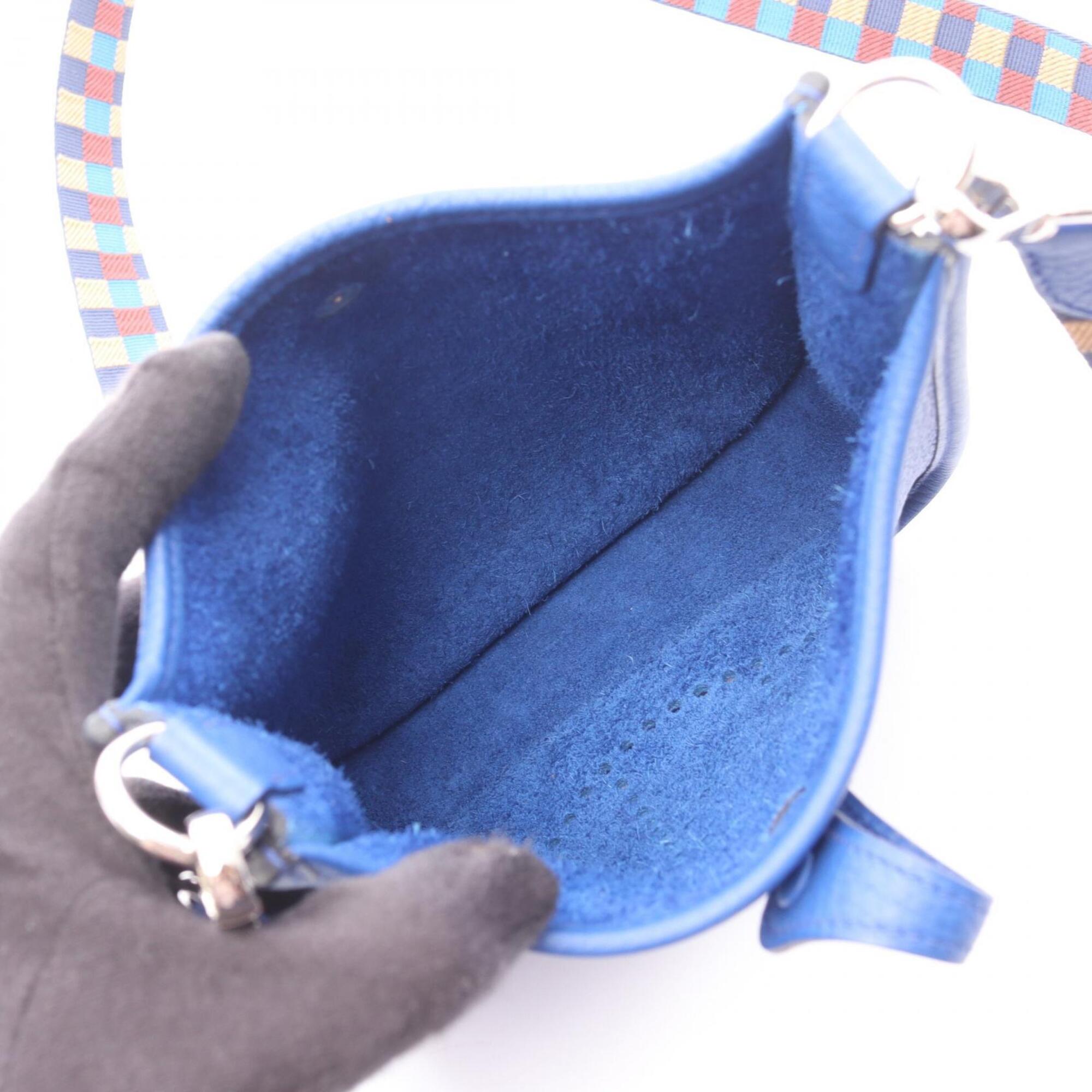 Hermes Blue Blue Royal Taurillon Clemence Leather Leather Handbag Shoulder Bag (Pre-Owned)