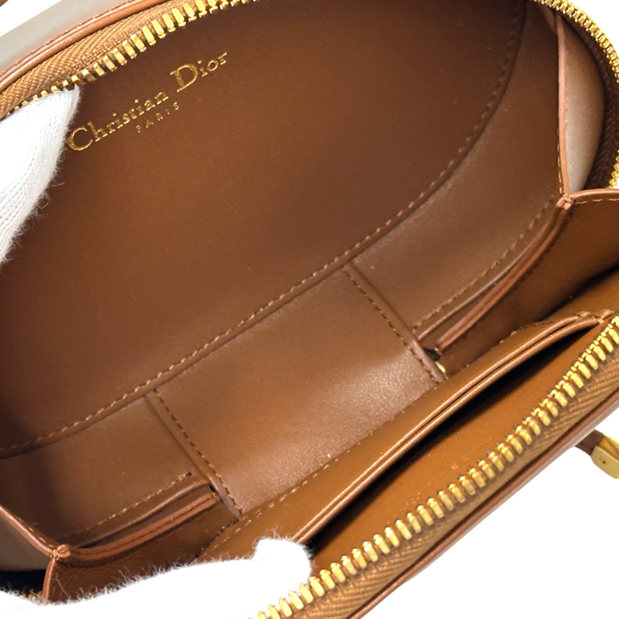 Christian Dior Brown Leather Handbag Shoulder Bag (Pre-Owned)