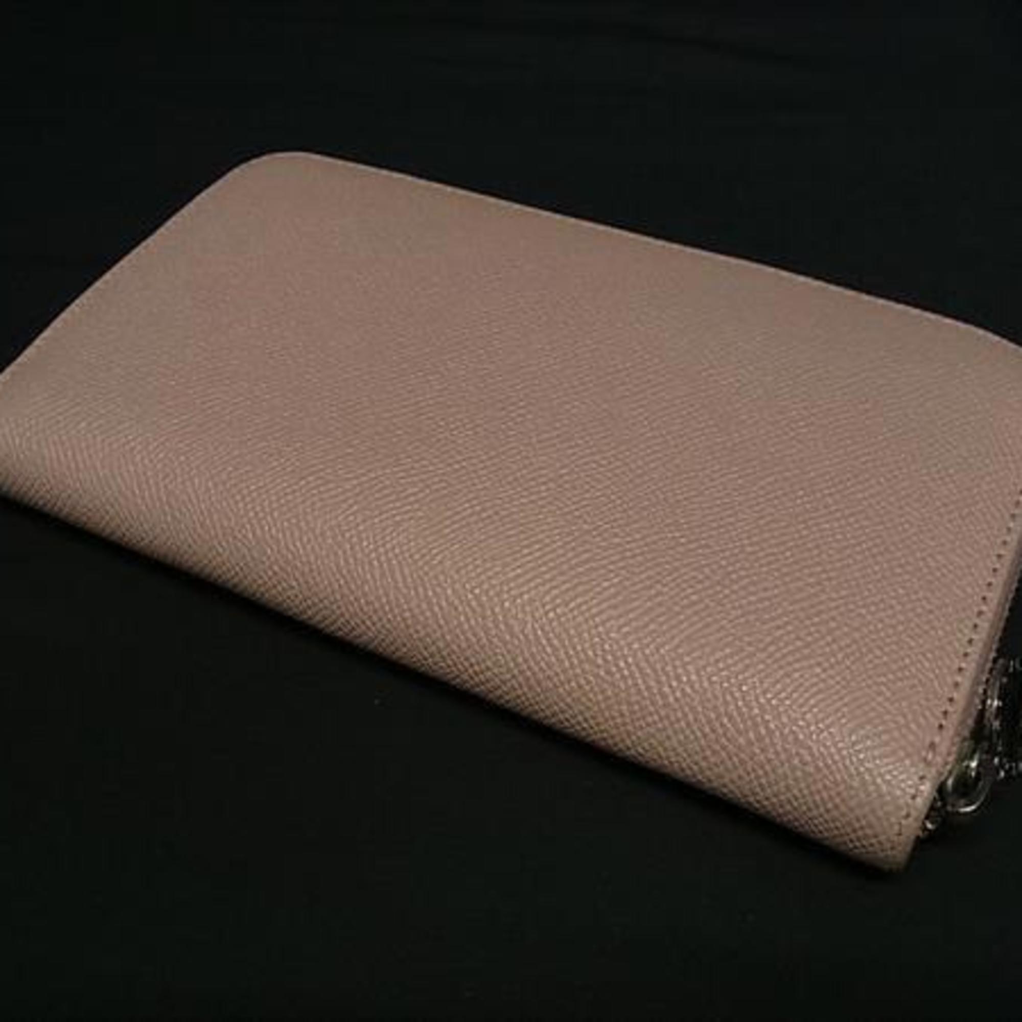 Bvlgari Pink Leather Long Wallet (Bi-Fold) (Pre-Owned)