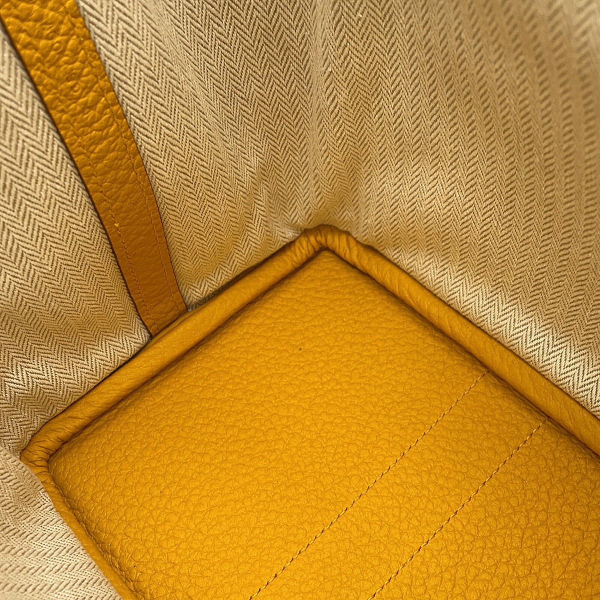 Hermes Garden Jaune Country Leather Handbag Tote Bag (Pre-Owned)
