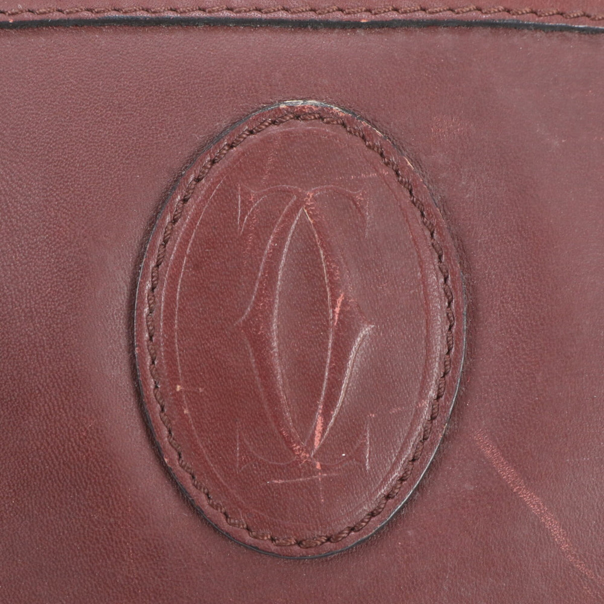 Cartier Bordeaux Leather Crossbody Bag Shoulder Bag (Pre-Owned)