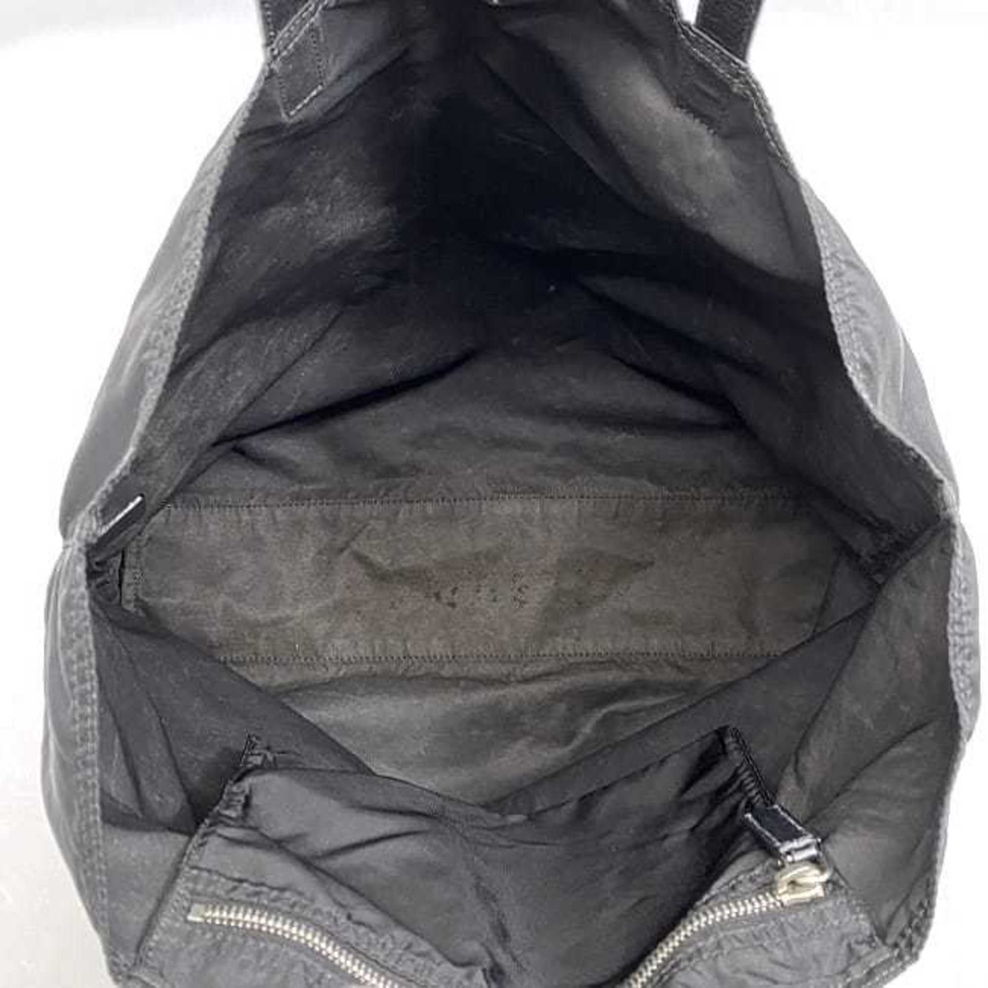 Prada Black Nero Nylon Leather Tote Bag (Pre-Owned)