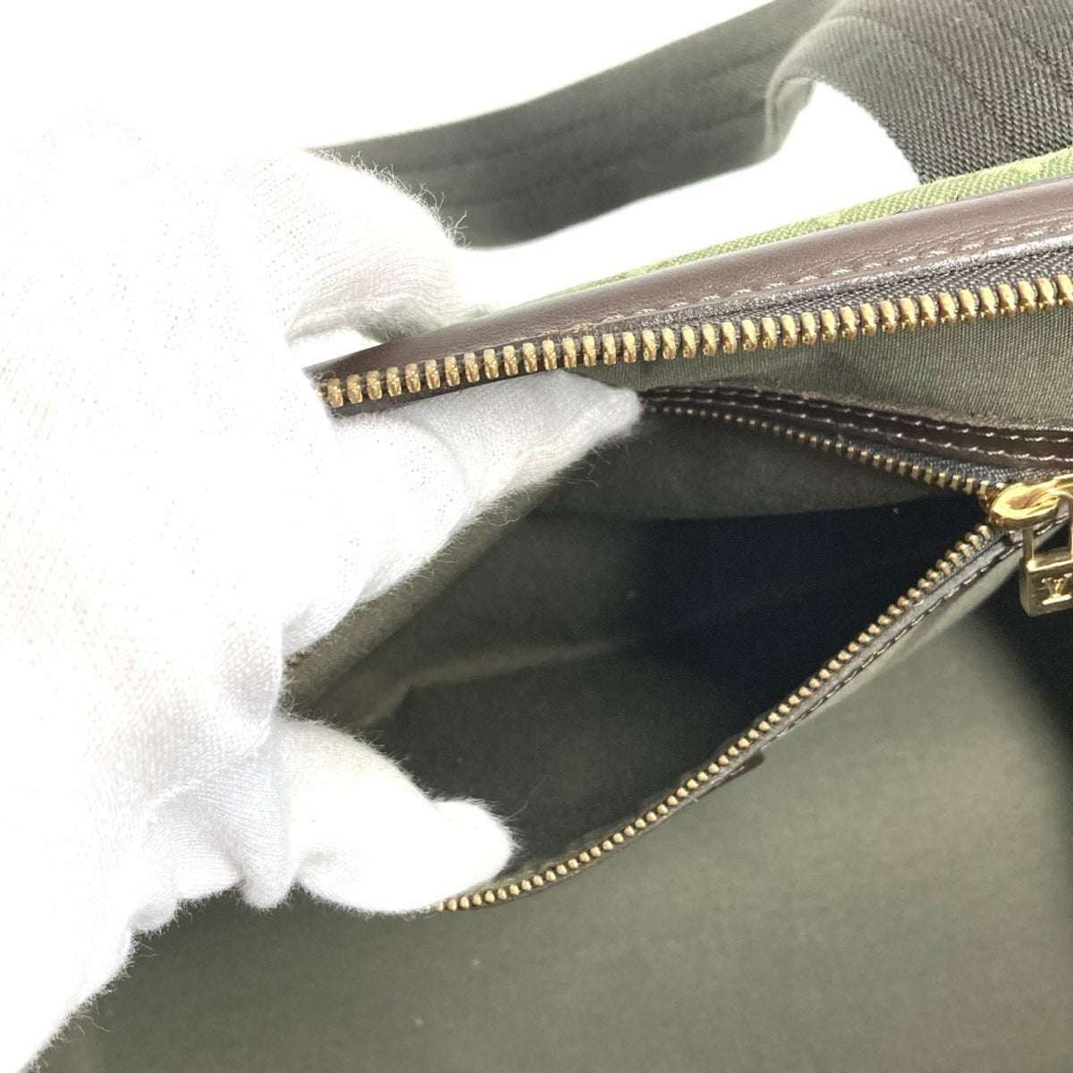 Louis Vuitton Khaki Monogram Mini Canvas Boston Bag Handbag Shoulder Bag (Pre-Owned)