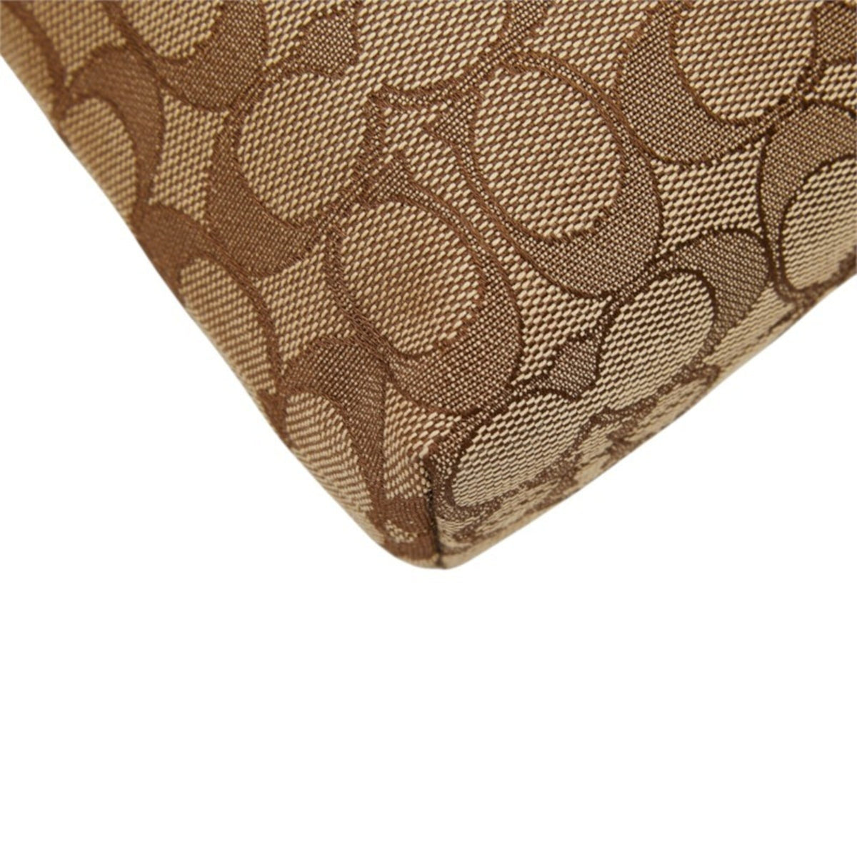 Coach Beige Canvas Leather Shoulder Bag (Pre-Owned)