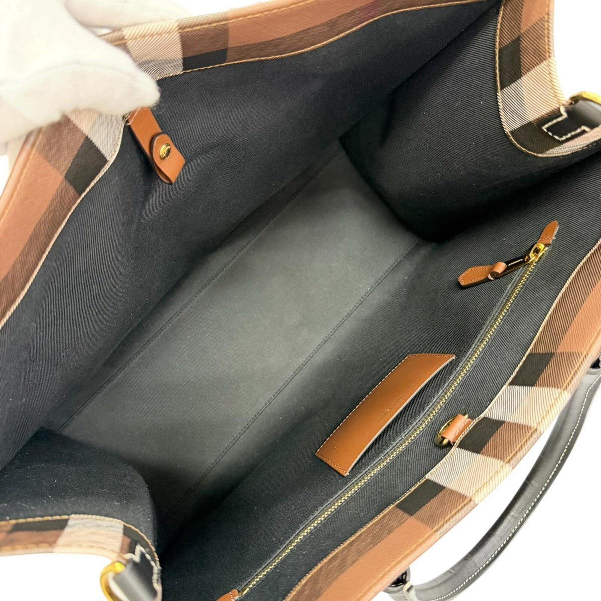 Burberry Brown Elastane Cotton Polyester Shoulder Bag Tote Bag (Pre-Owned)