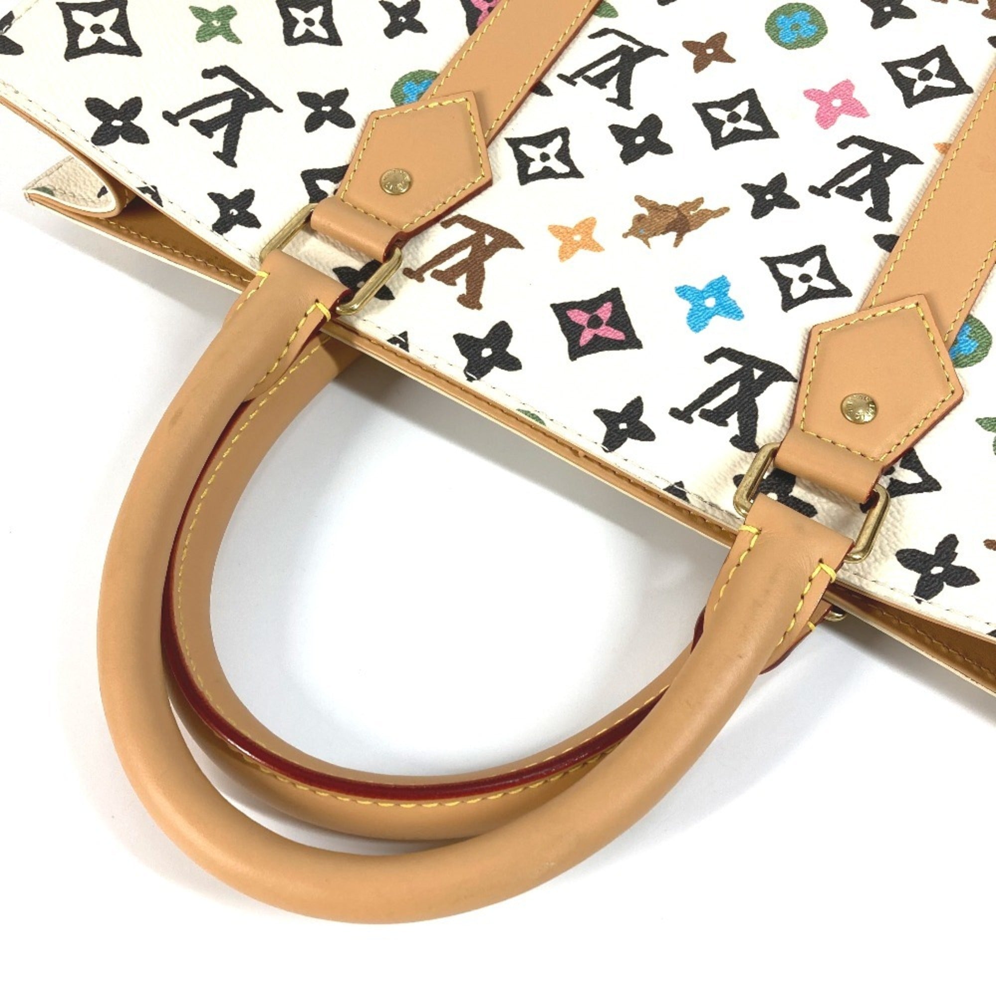 Louis Vuitton Beige Multi-Color Handbag Tote Bag (Pre-Owned)