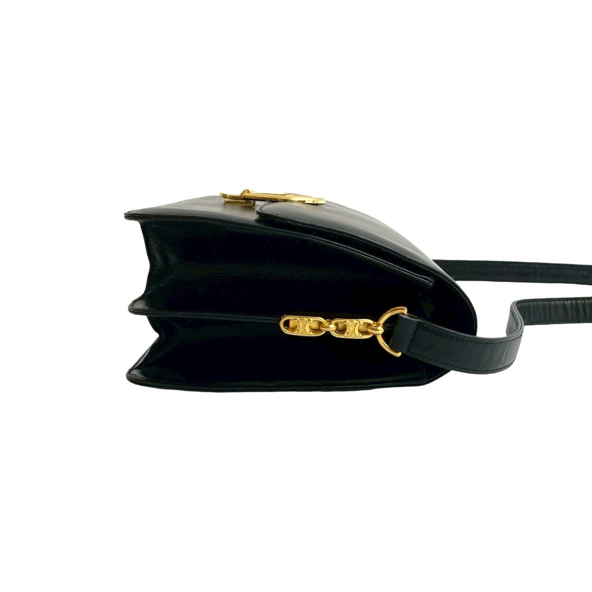 Celine Black Leather Pochette Shoulder Bag (Pre-Owned)