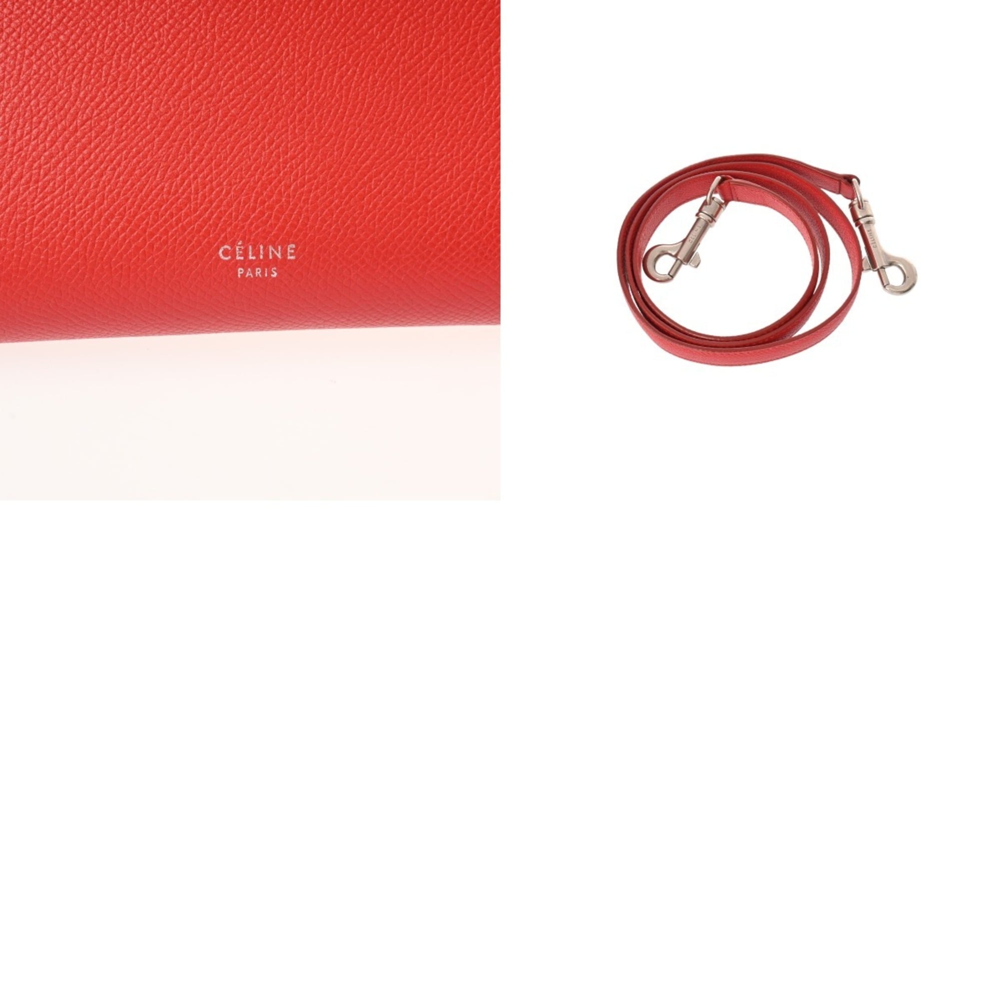 Celine Red Color Leather Handbag (Pre-Owned)