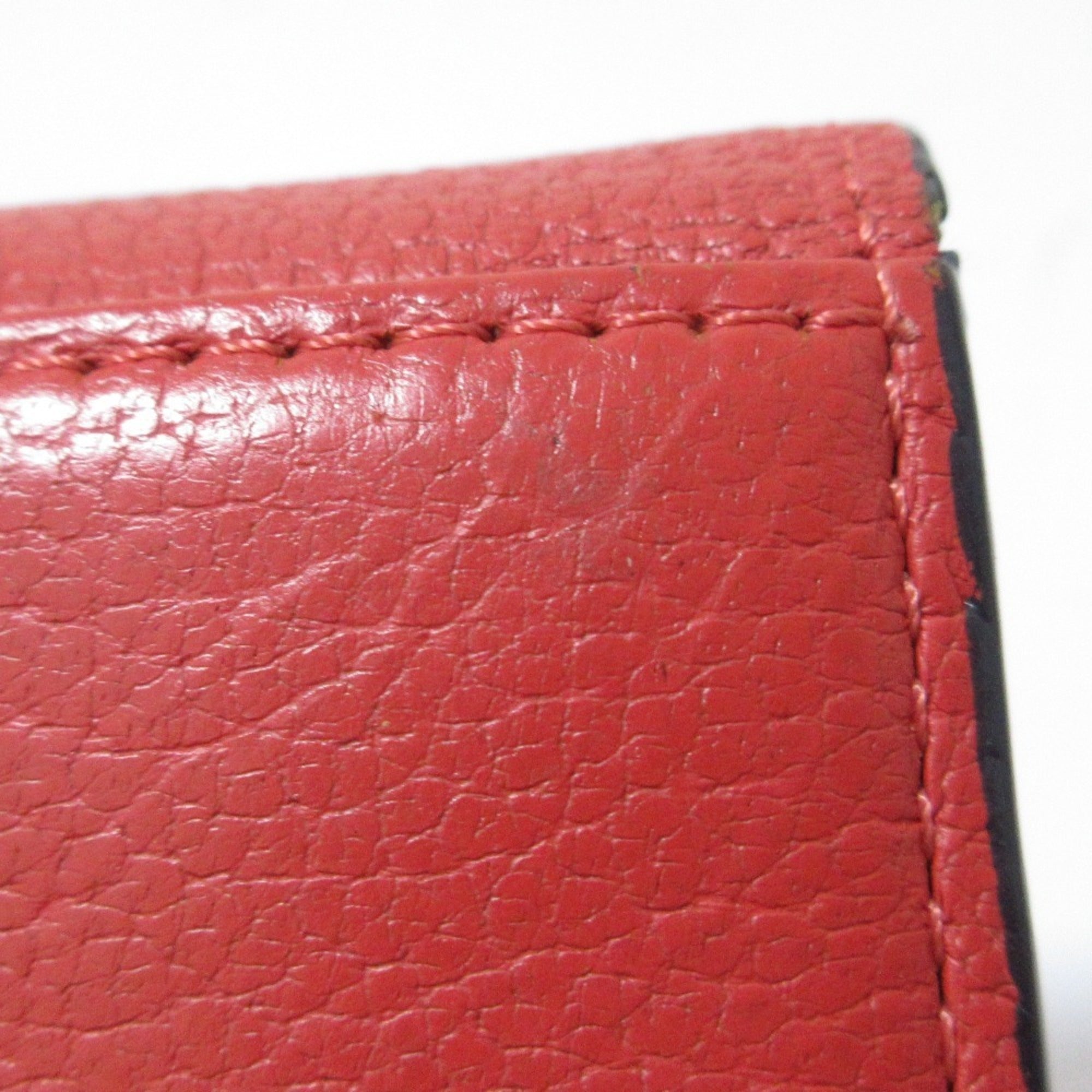 Paul Smith Red Color Leather Long Bill Wallet (Tri-Fold) (Pre-Owned)
