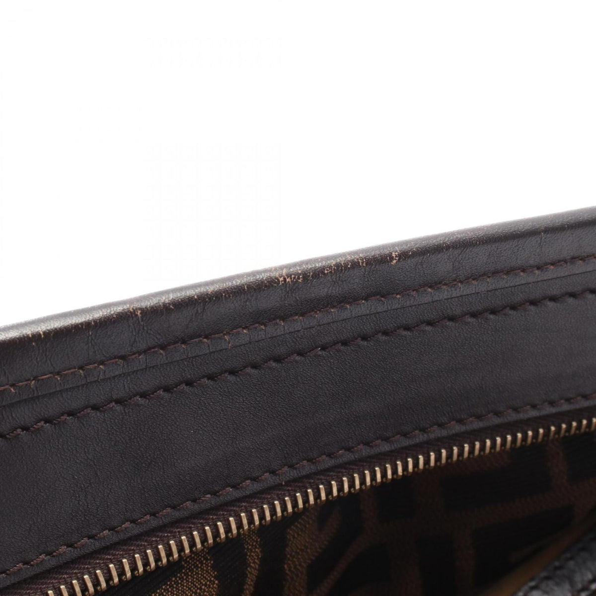 Fendi Brown Canvas Leather Handbag Shoulder Bag (Pre-Owned)