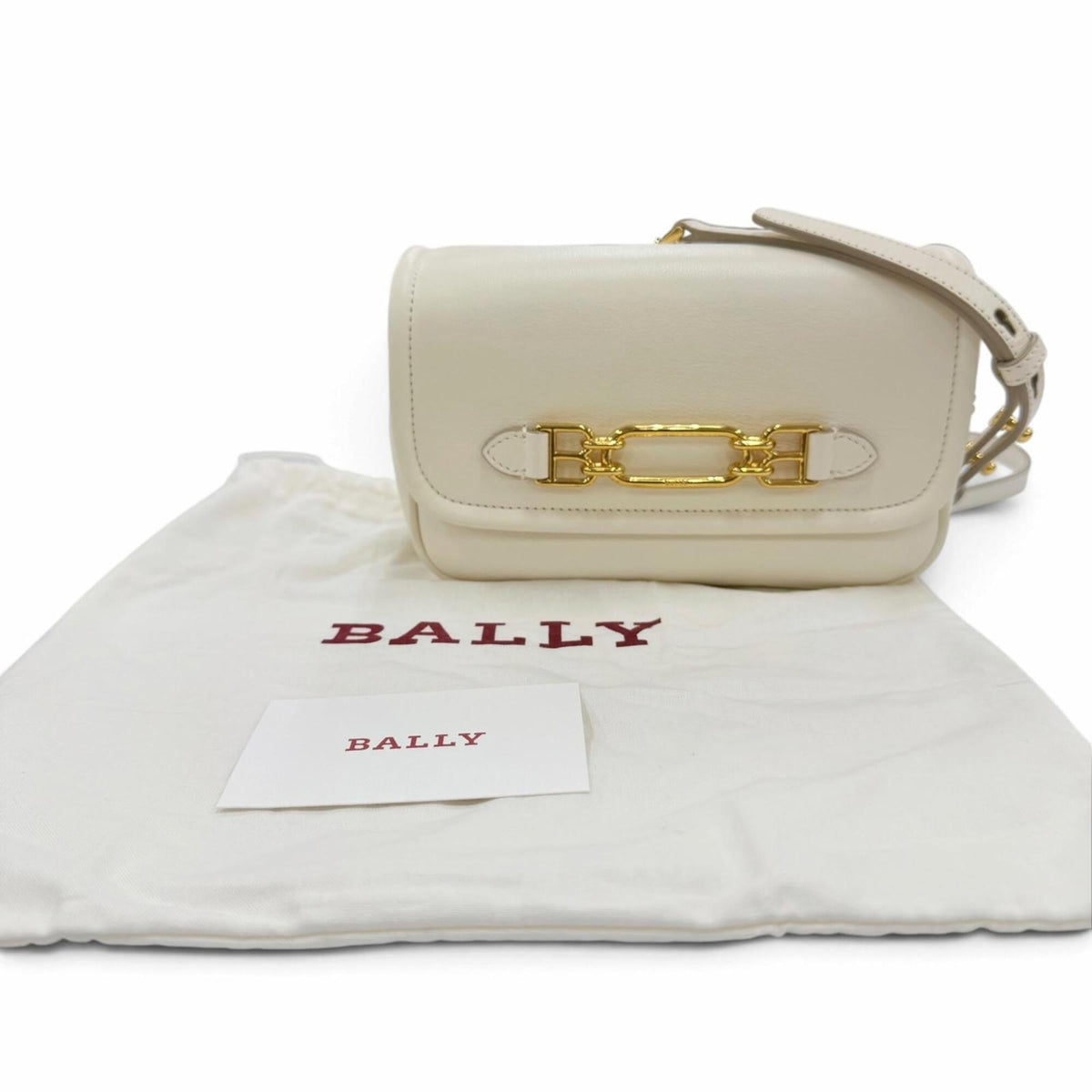 Bally Ivory Leather Shoulder Bag (Pre-Owned)