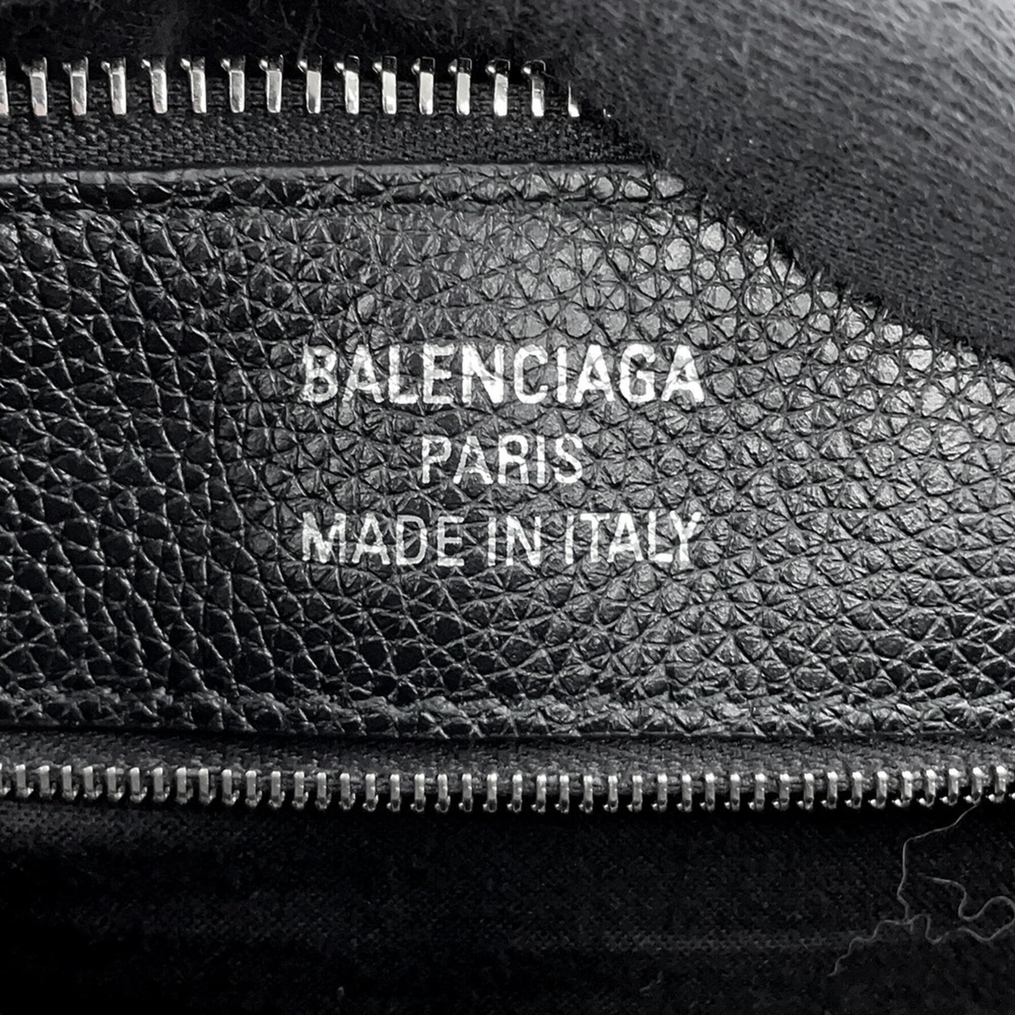 Balenciaga Black Leather Handbag Messenger Bag Shoulder Bag (Pre-Owned)