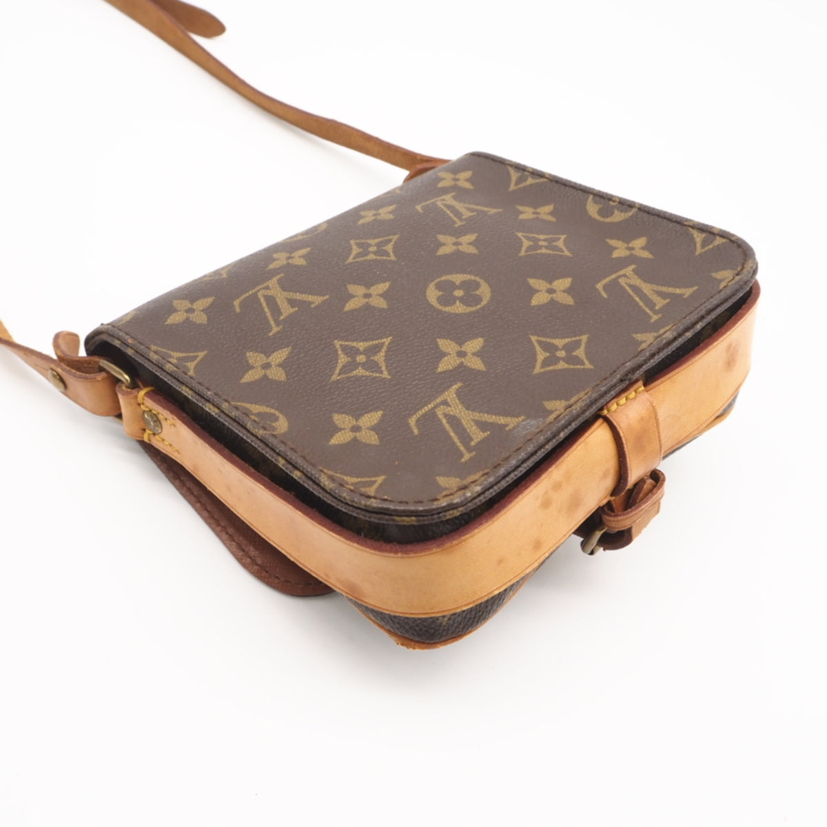 Louis Vuitton Monogram Beige Brown Coated Canvas Leather Shoulder Bag (Pre-Owned)