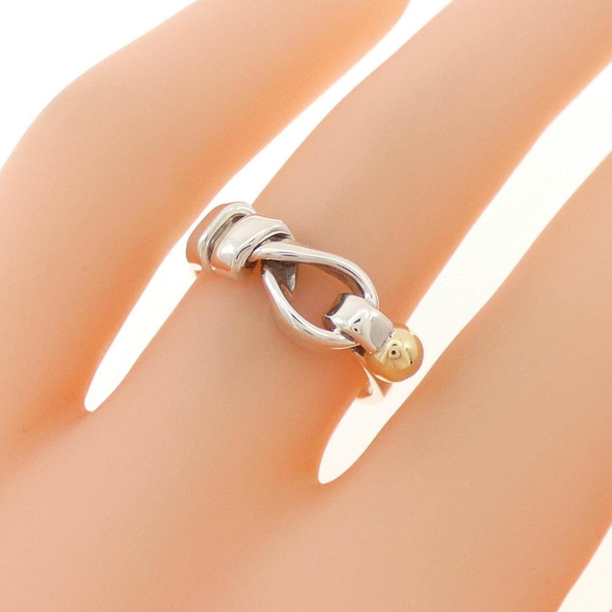 Tiffany Silver Yellow Gold Yellow Gold (18K) Silver 925 Band Ring (Pre-Owned)