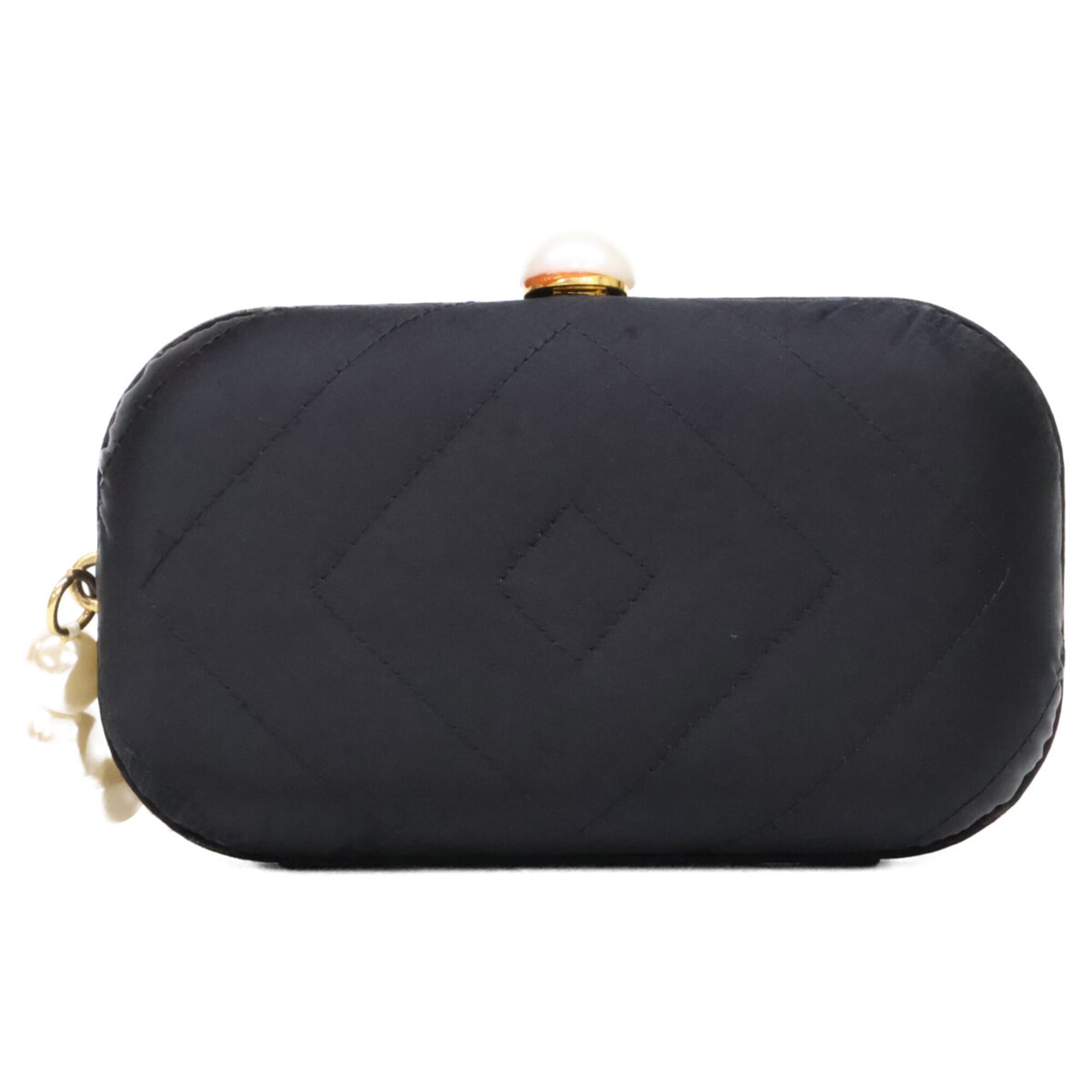 Chanel Black Satin Clutch Bag (Pre-Owned)